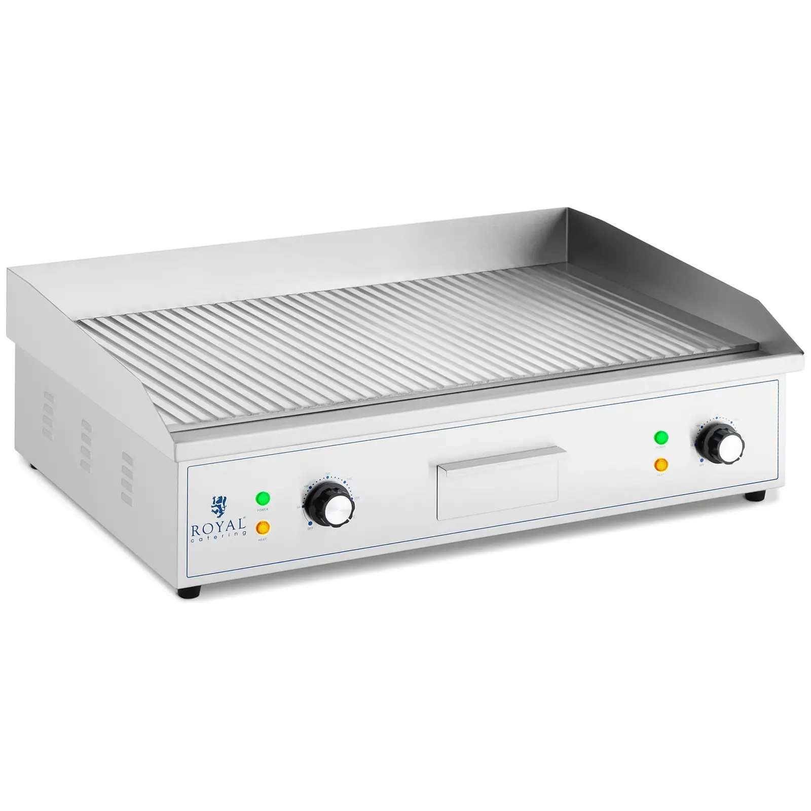 Płyta grillowa - 700 x 400 mm - Royal Catering - ryflowana - 4400 W