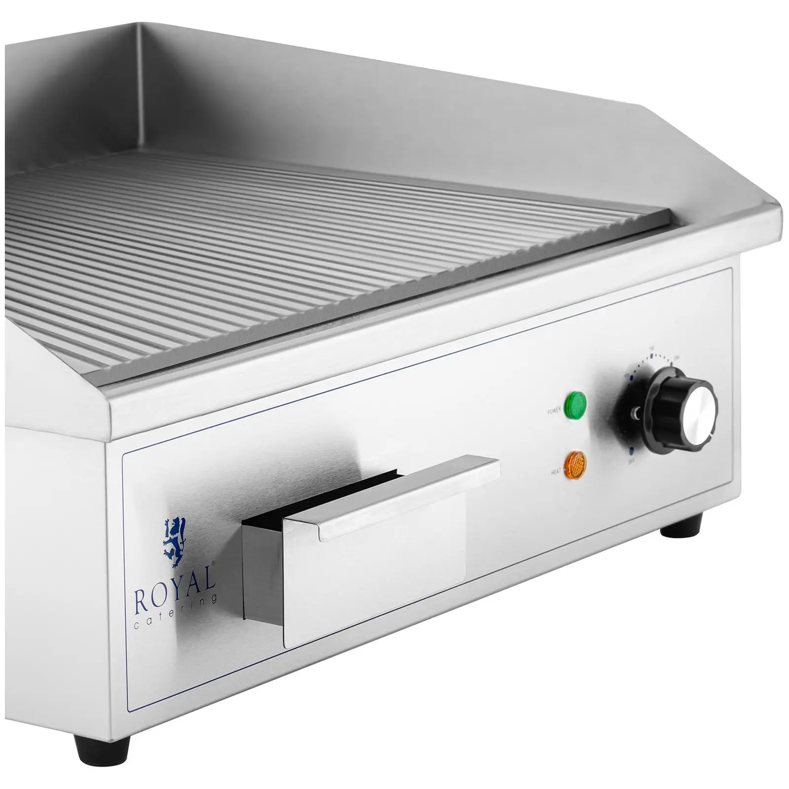 Elektromos grill - 550 x 350 mm - Royal Catering - bordázott - 3,000 W