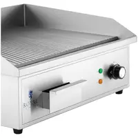 Fry top elettrico - 550 x 350 mm - Royal Catering - rigato - 3000 W