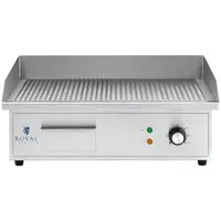 Elektromos grill - 550 x 350 mm - Royal Catering - bordázott - 3,000 W