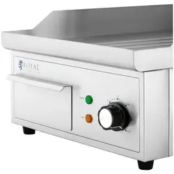 Fry top elettrico - 380 x 330 mm - Royal Catering - rigato - 2000 W