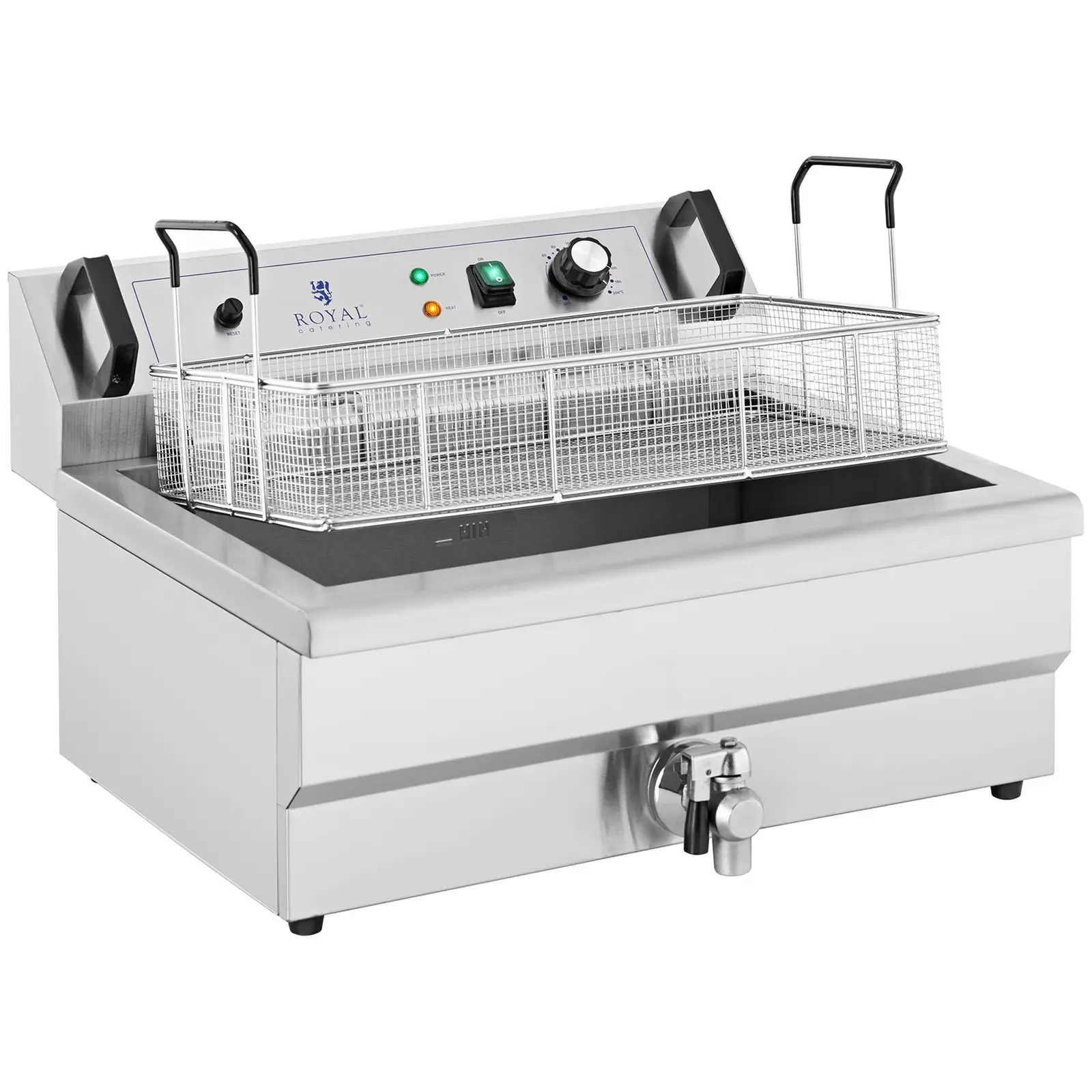 Cukrářská fritéza - 23 l - Royal Catering - 230 V (Materiál: Ušlechtilá ocel)