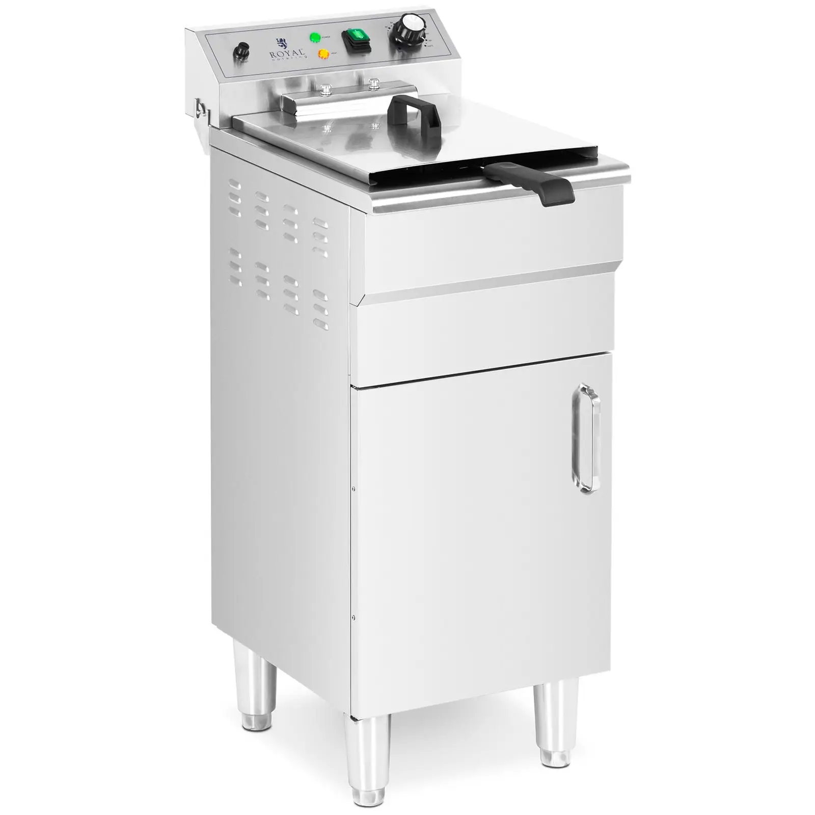 Elektro-Fritteuse - 16 l - 5000 W - 400 V - Unterschrank - Ablasshahn - Royal Catering