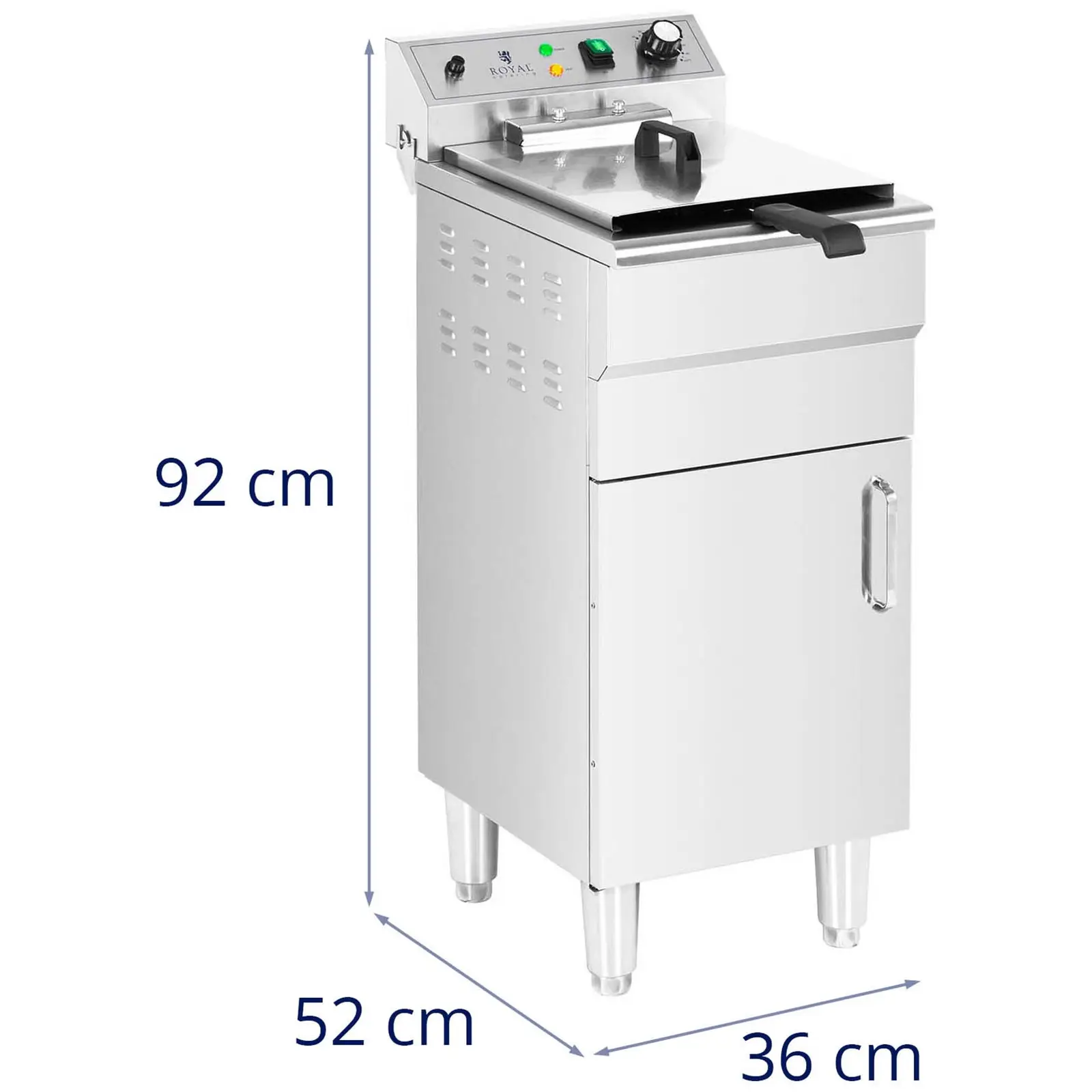 Fritadeira - 13 l - 5000 W - torneira - zona fria - armário