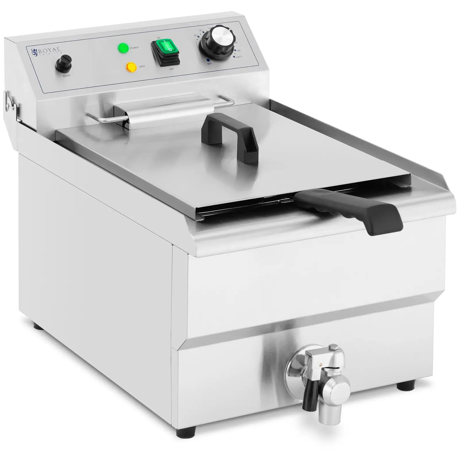 Friteuse électrique - 13 l - 3000 W - Robinet de vidange - Zone froide