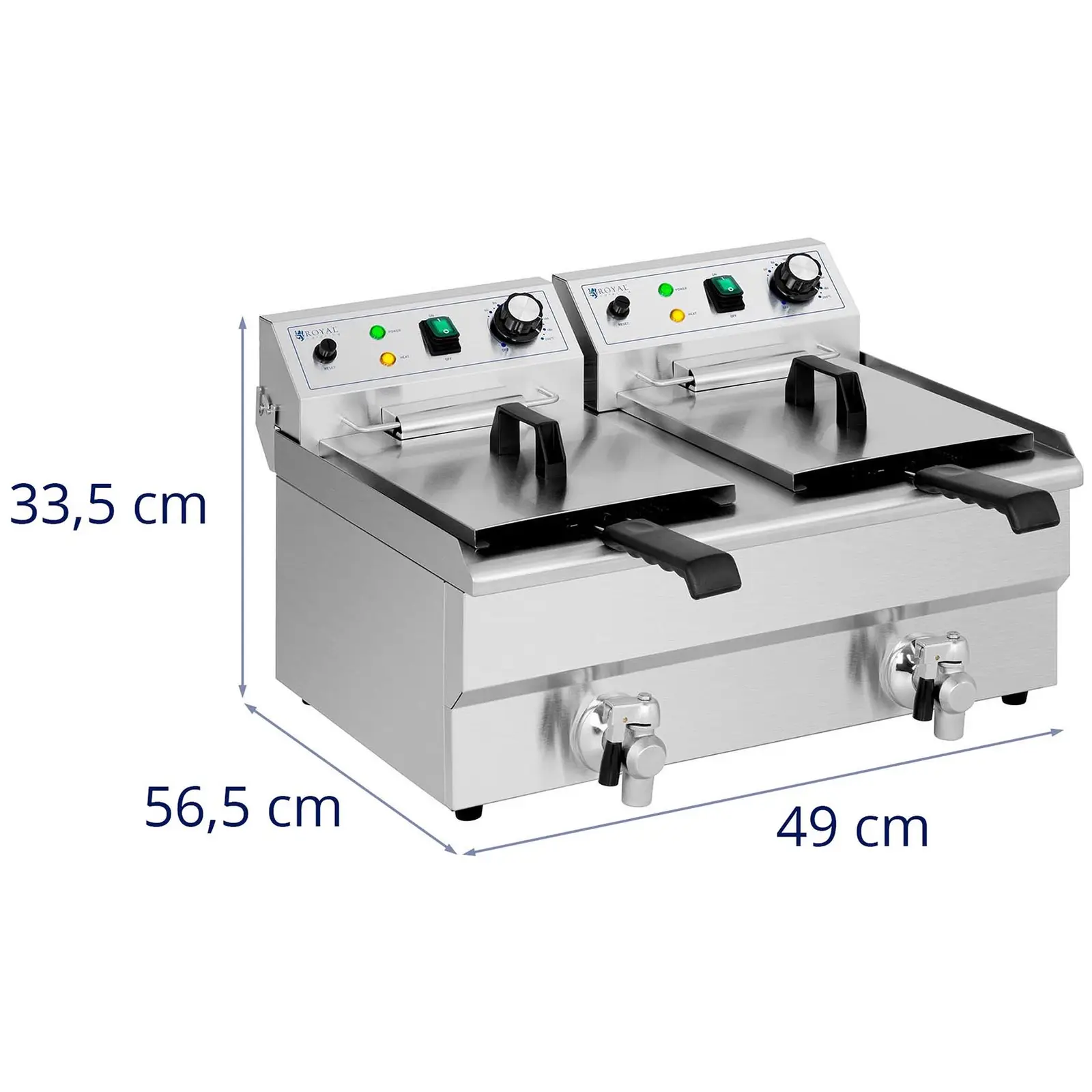 Elektrisk fritös - 2 x 11 L - Royal Catering - 230 V