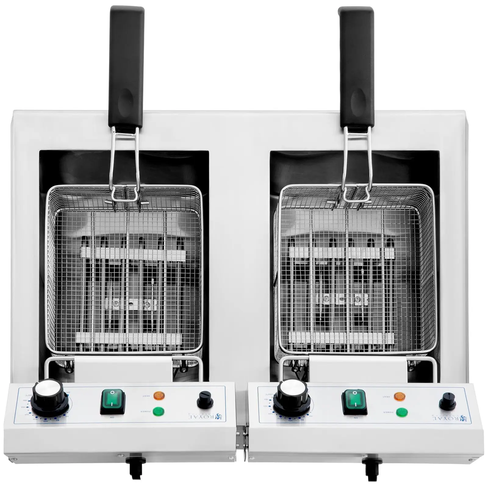 Elektrická fritéza - 2 x 9 l - Royal Catering - 230 V (Kapacita max.: 13 l)