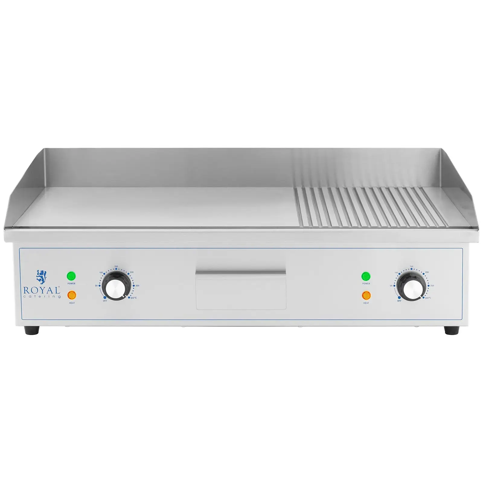 B-zboží Elektrická grilovací deska - 727 x 420 mm - vroubkovaná/hladká - 4 400 W (Barva: Stříbrná)