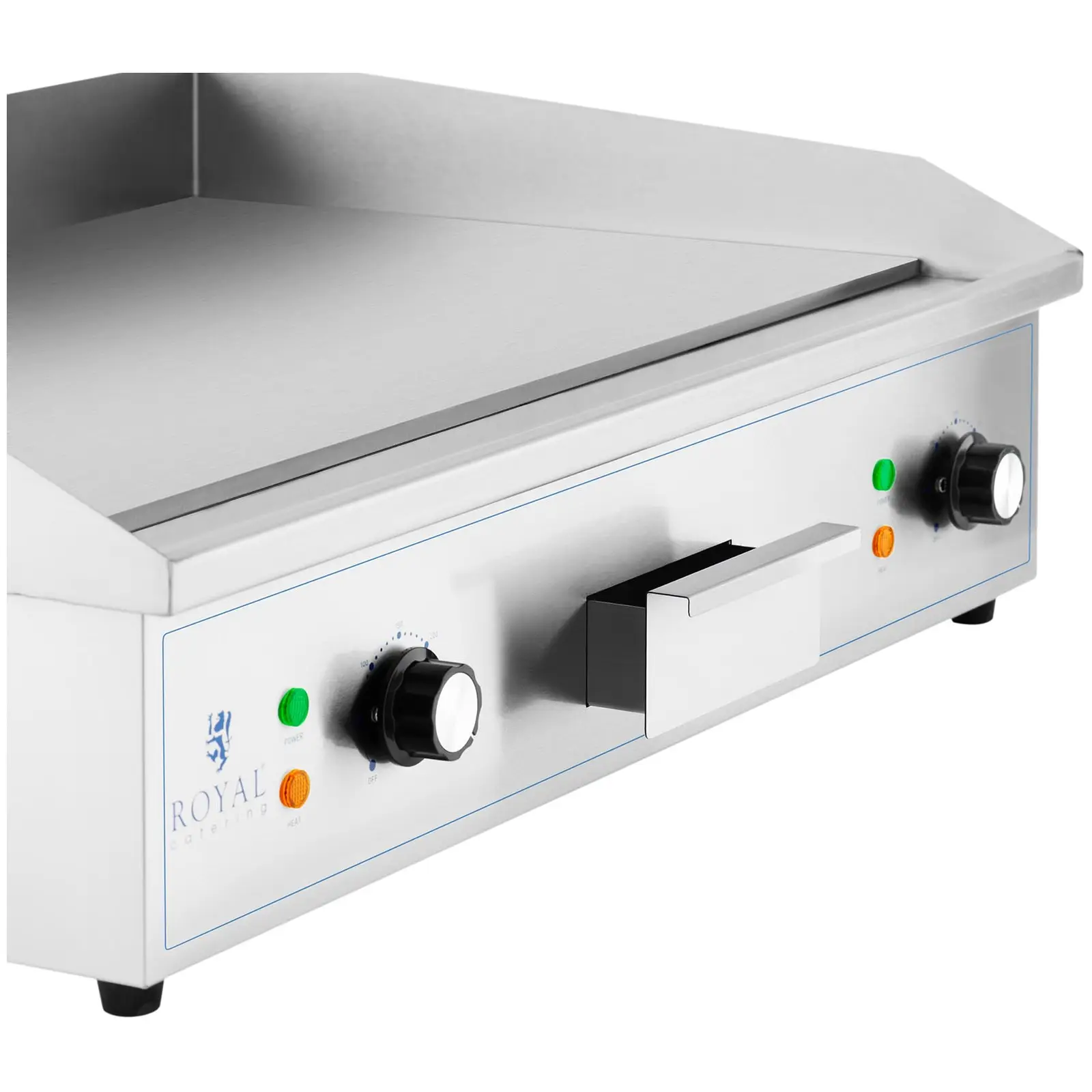 Plancha électrique professionnelle - 727 x 420 mm - Royal Catering - Surface Lisse - 4,400 W (Épaisseur plaque(s) de cuisson: 10 mm)