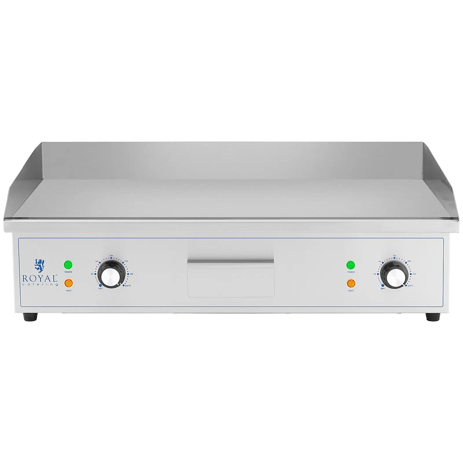 Plancha électrique professionnelle - 727 x 420 mm - Royal Catering - Surface Lisse - 4,400 W (Couleur(s): Argenté)