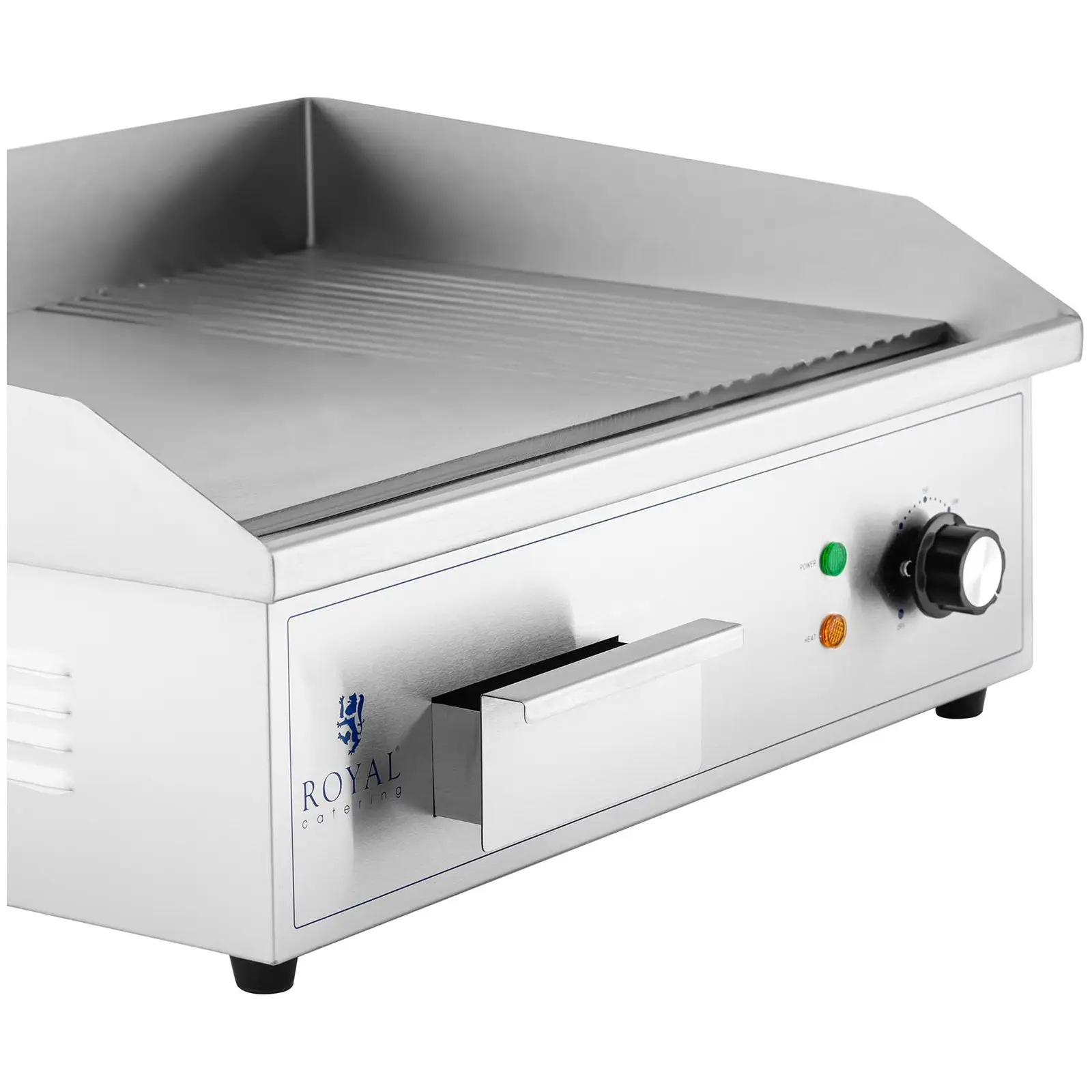 Elektrická grilovací deska - 548 x 350 mm - hladká + vroubkovaná - 3 000 W (Síly grilovací desky: 10 mm)