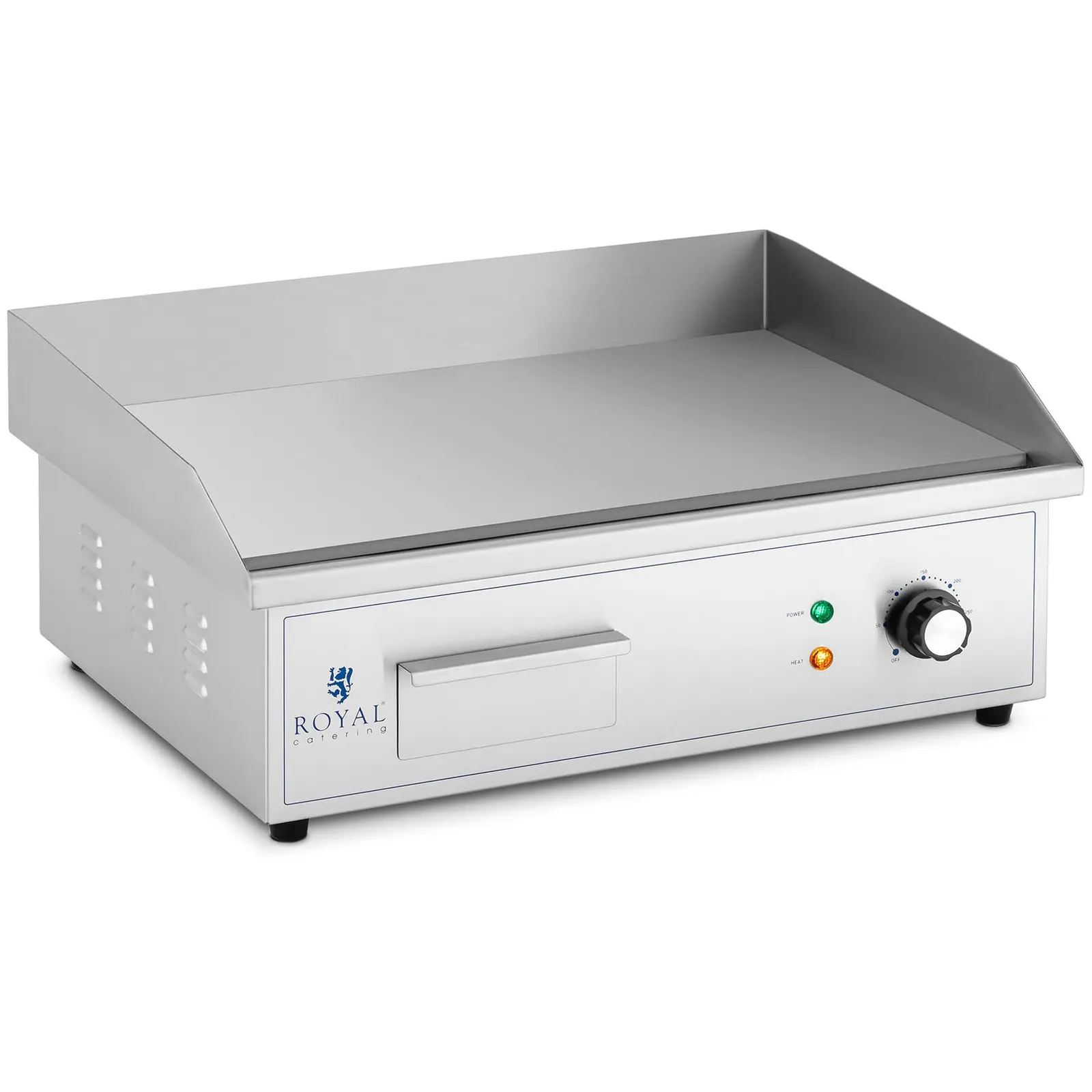 B-Ware Elektro Grillplatte - 530 x 350 mm - Royal Catering - glatt - 3000 W