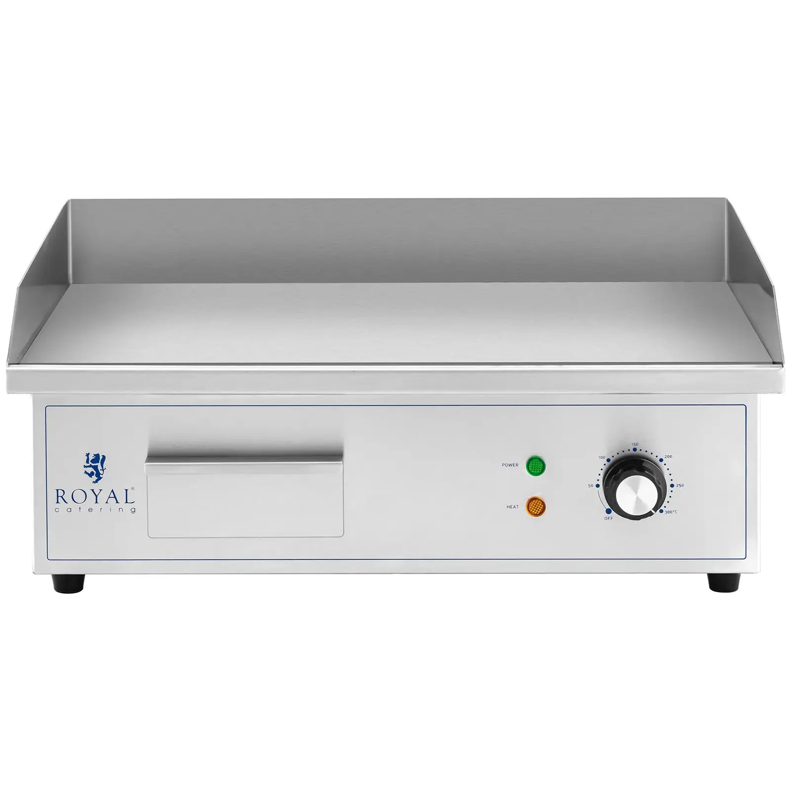 Elektrická grilovací deska - 530 x 350 mm - Royal Catering - Flat - 3,000 W (Materiál: Ušlechtilá ocel)