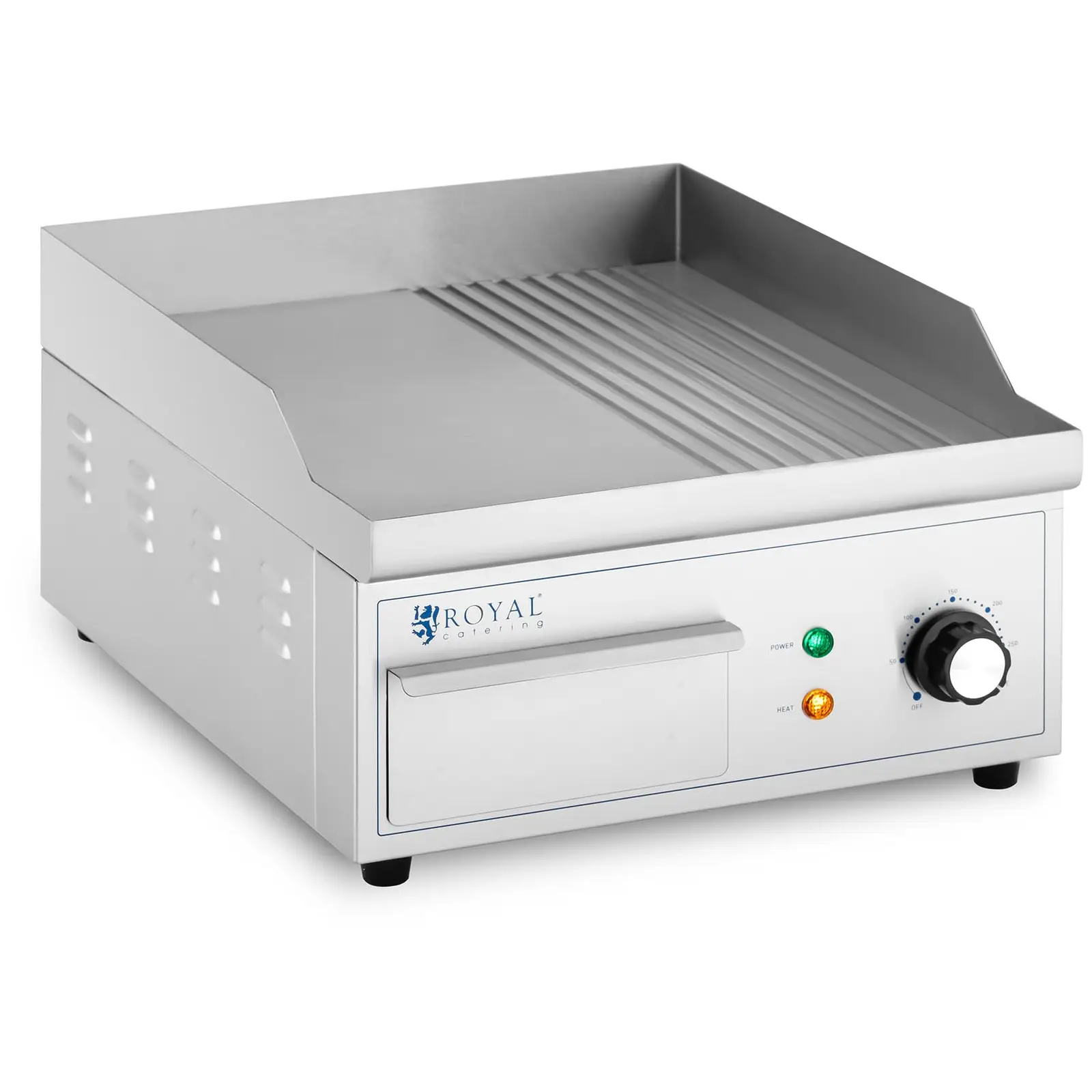 Elektro Grillplatte - 360 x 380 mm - Ribber + Flat - 2.000 W