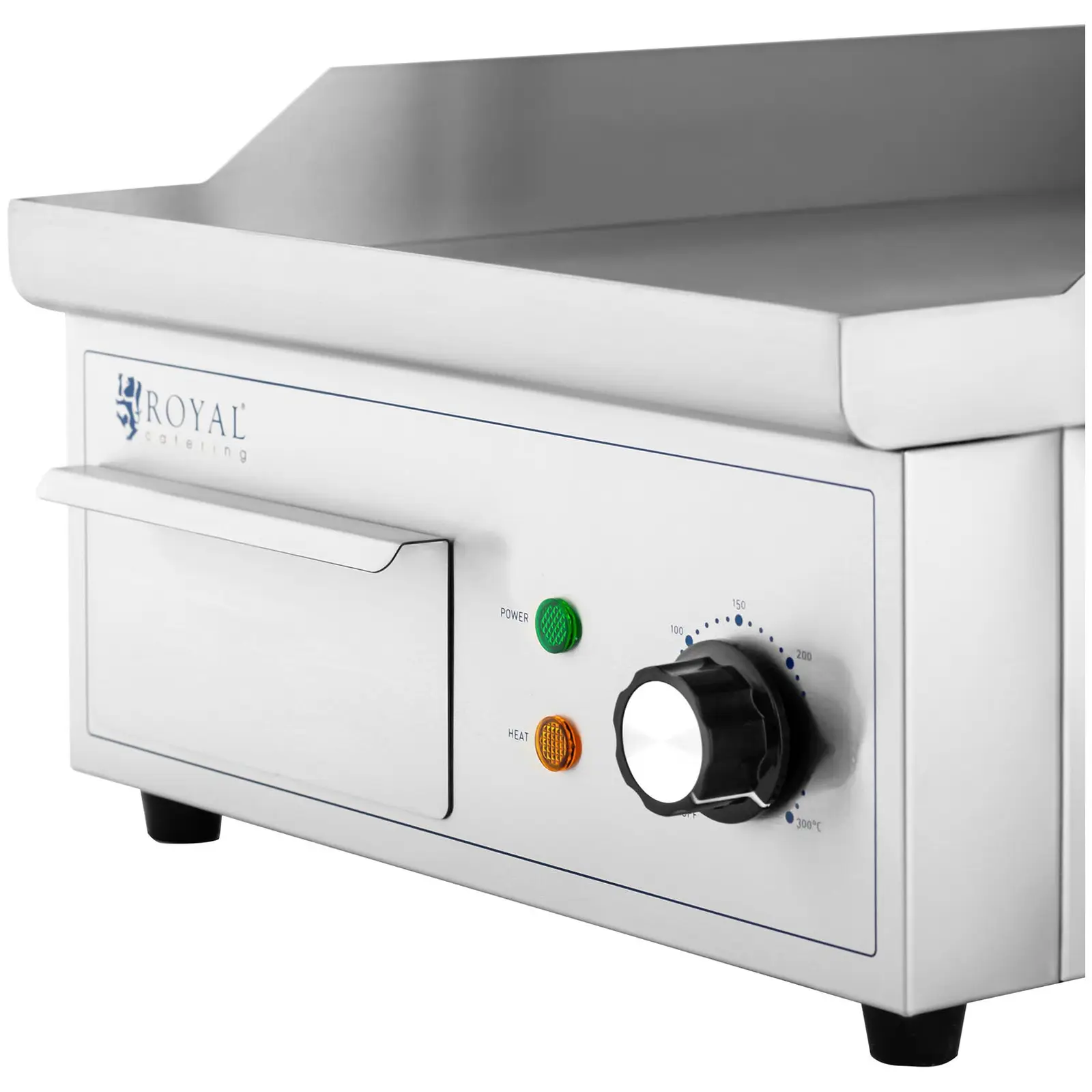 Fry top elettrico - 350 x 380 mm - Royal Catering - Piastra liscia - 2000 W