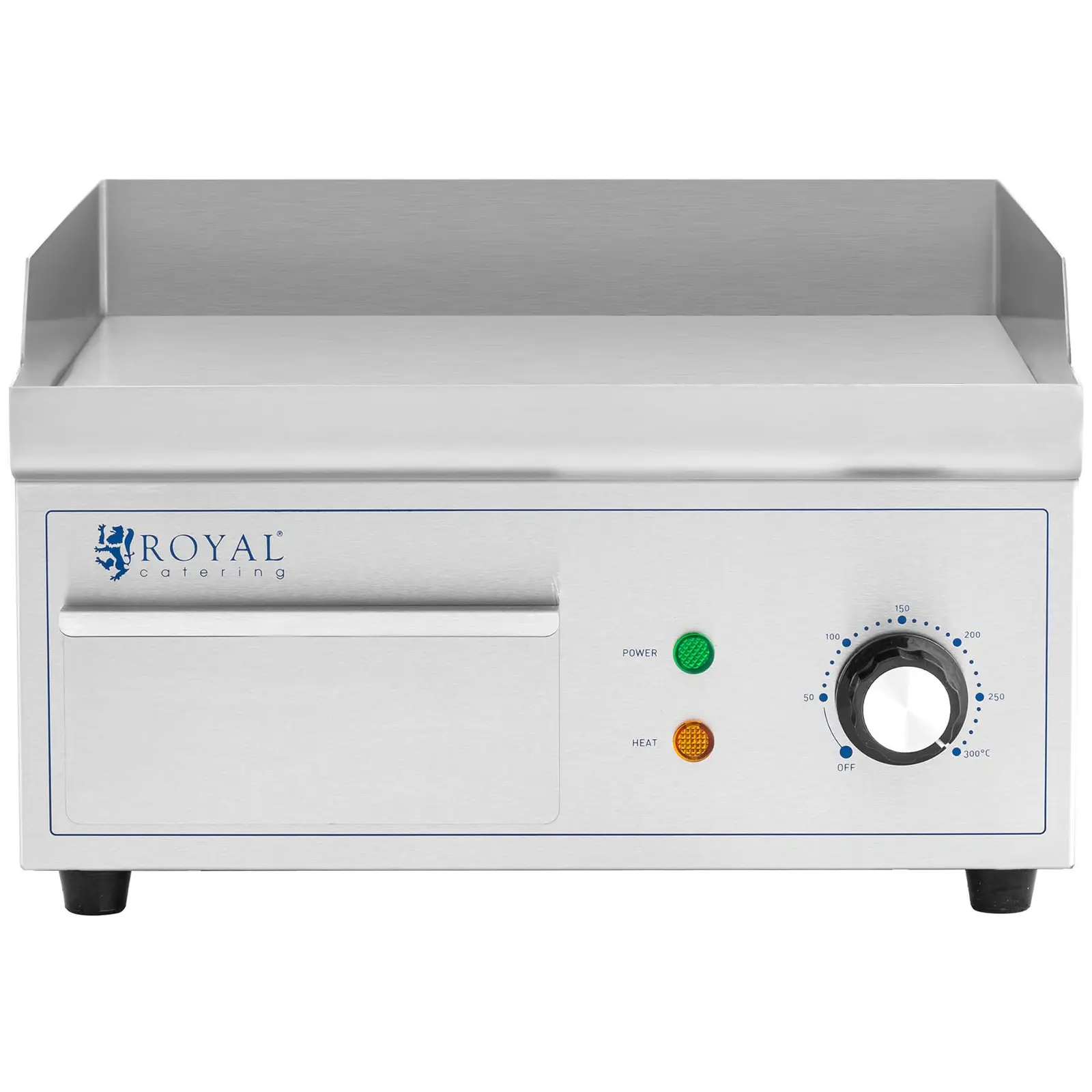 Elektrická grilovací deska - 350 x 380 mm - Royal Catering - Flat - 2,000 W (Materiál: Ušlechtilá ocel)