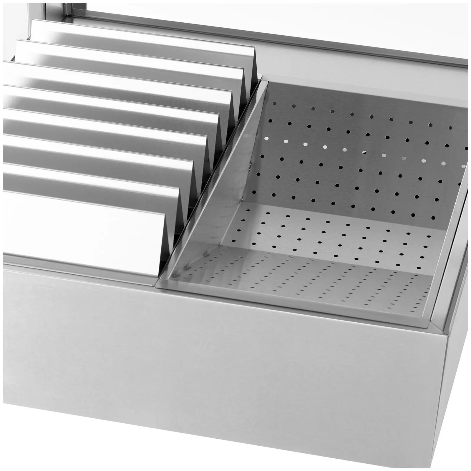 Chauffe-frite - 600 W - Royal Catering - Avec pont thermique et support pour 7 sachets à frites (Matériau(x): Acier inoxydable)