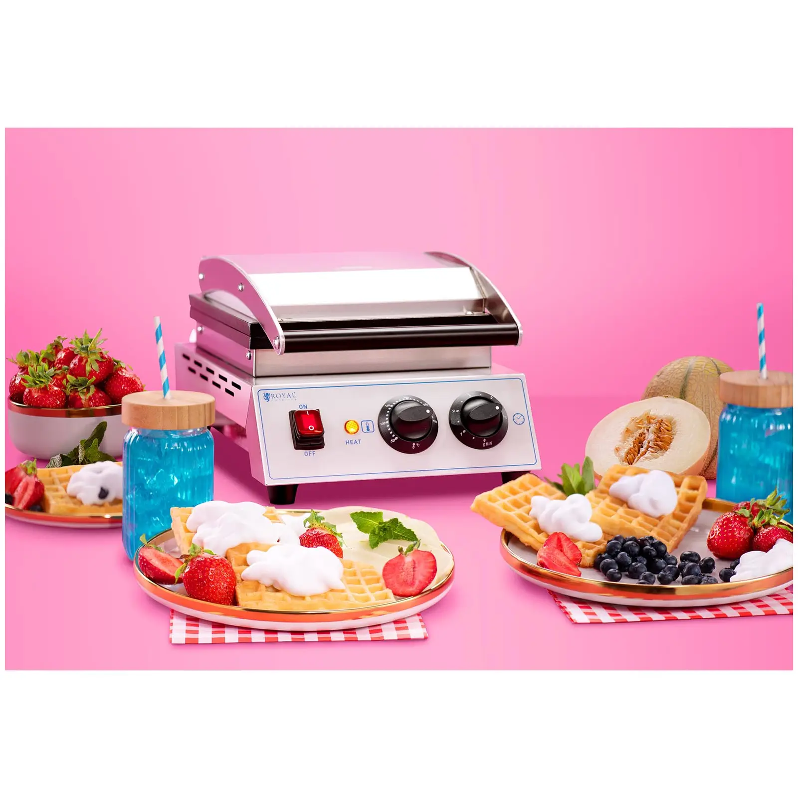 Gaufrier en forme de cœur - 1 500 W (Forme: Ronde)