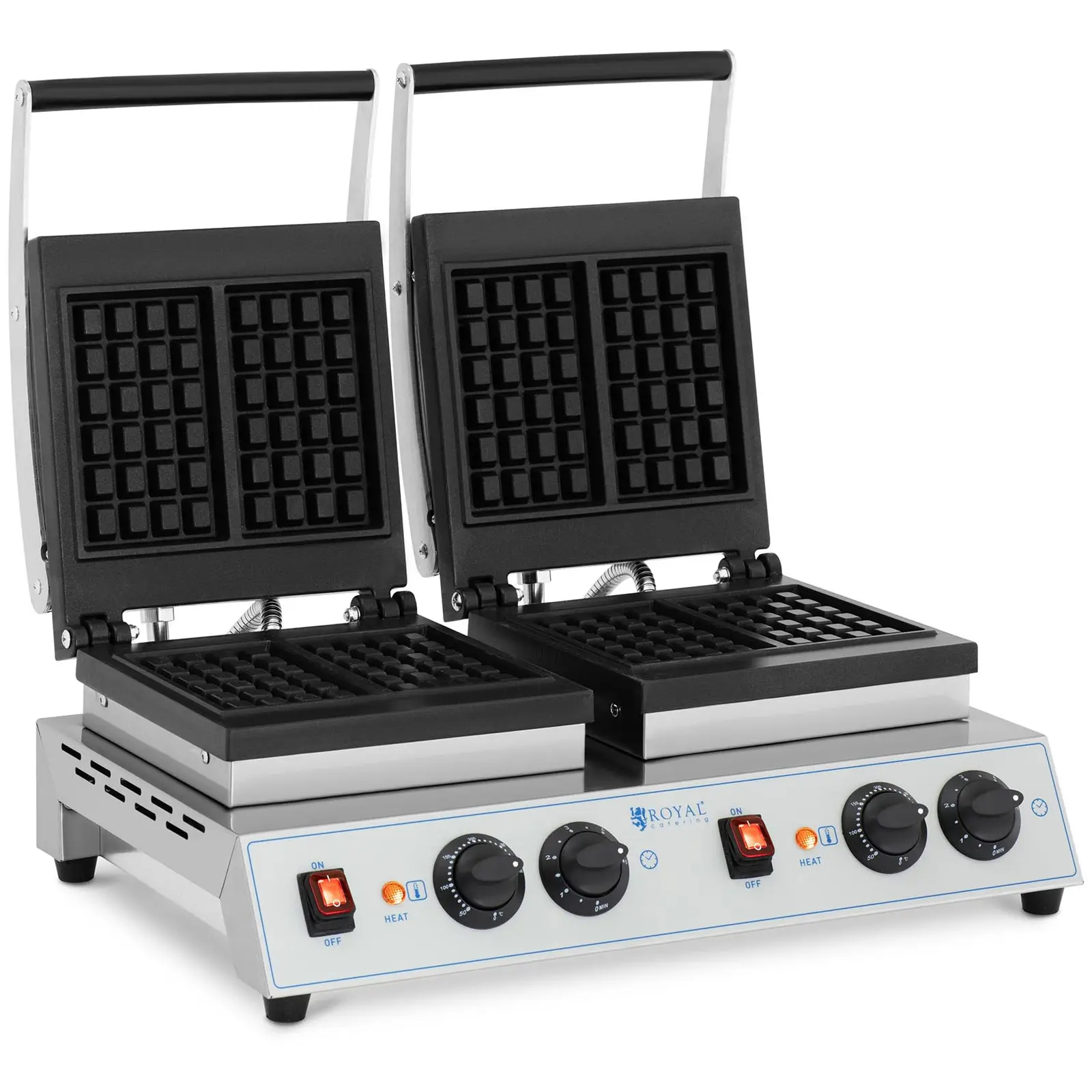 Piastra per waffles belga doppia - 2 x 1,500 W