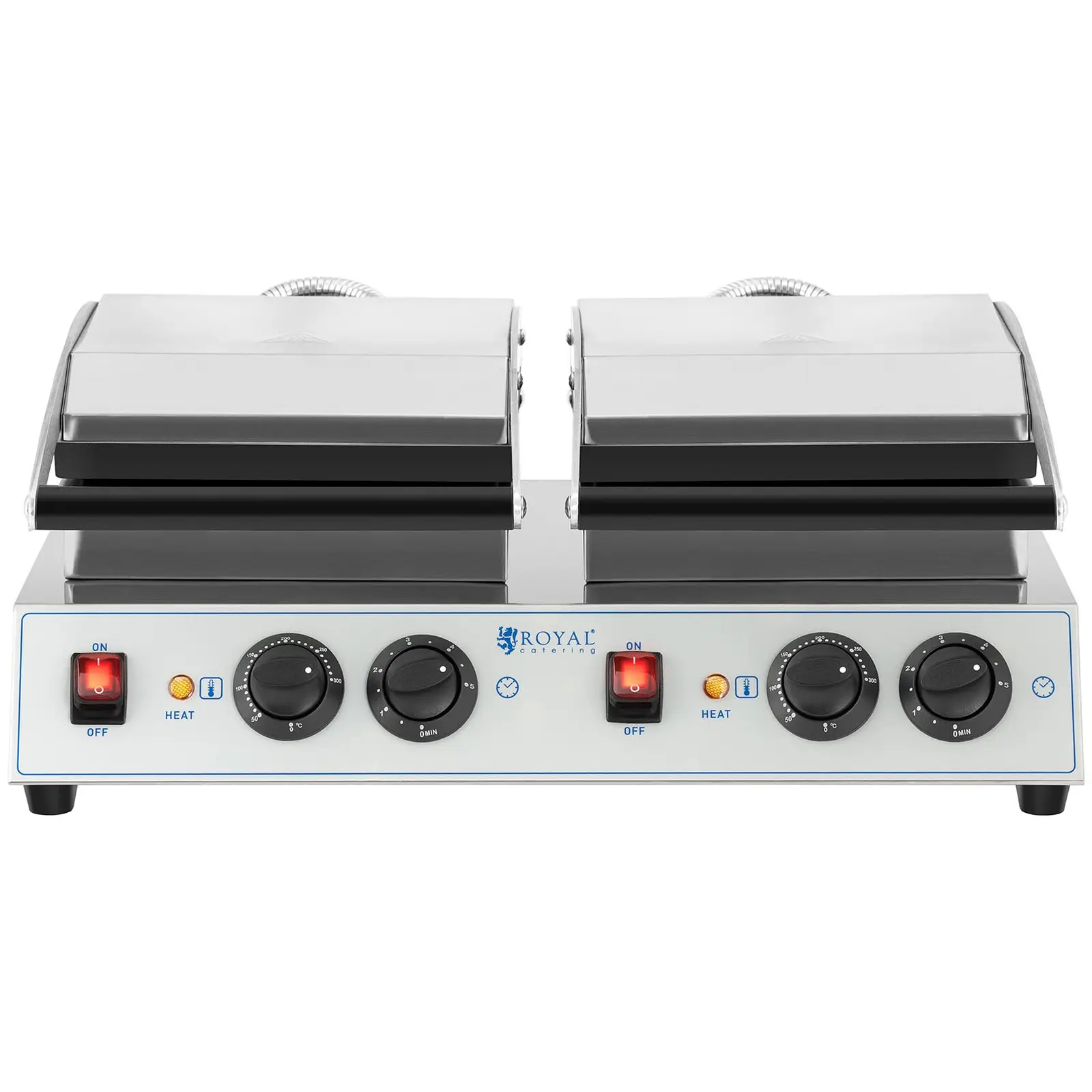 Máquina de waffles - dupla - Royal Catering - waffles belgas - 2 x 1,500 W