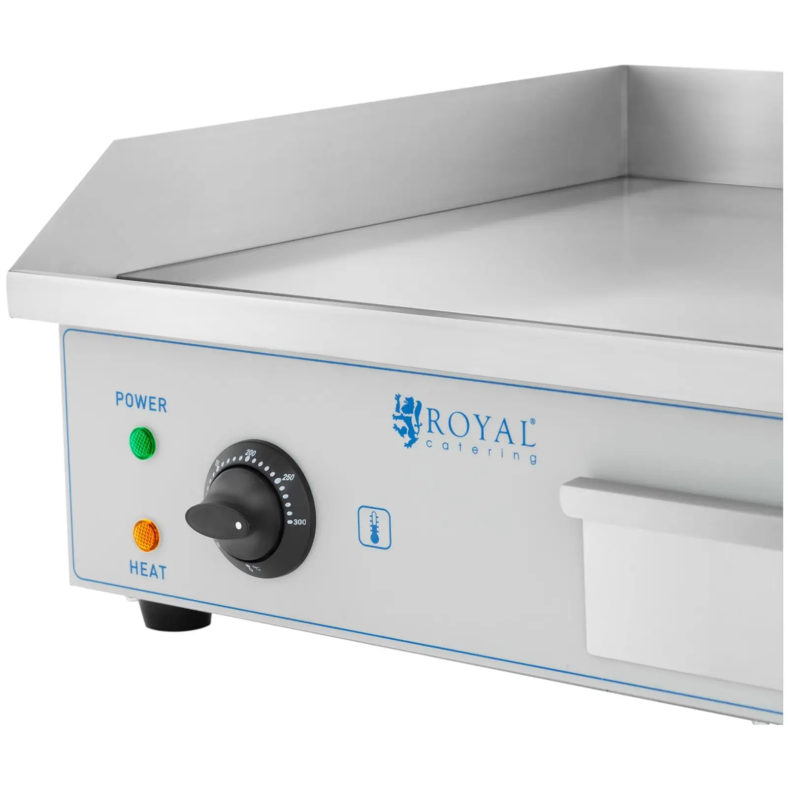 Fry top elettrico - Piastra liscia in acciaio inox doppia - 73 cm - Royal Catering - 2 x 2200 W