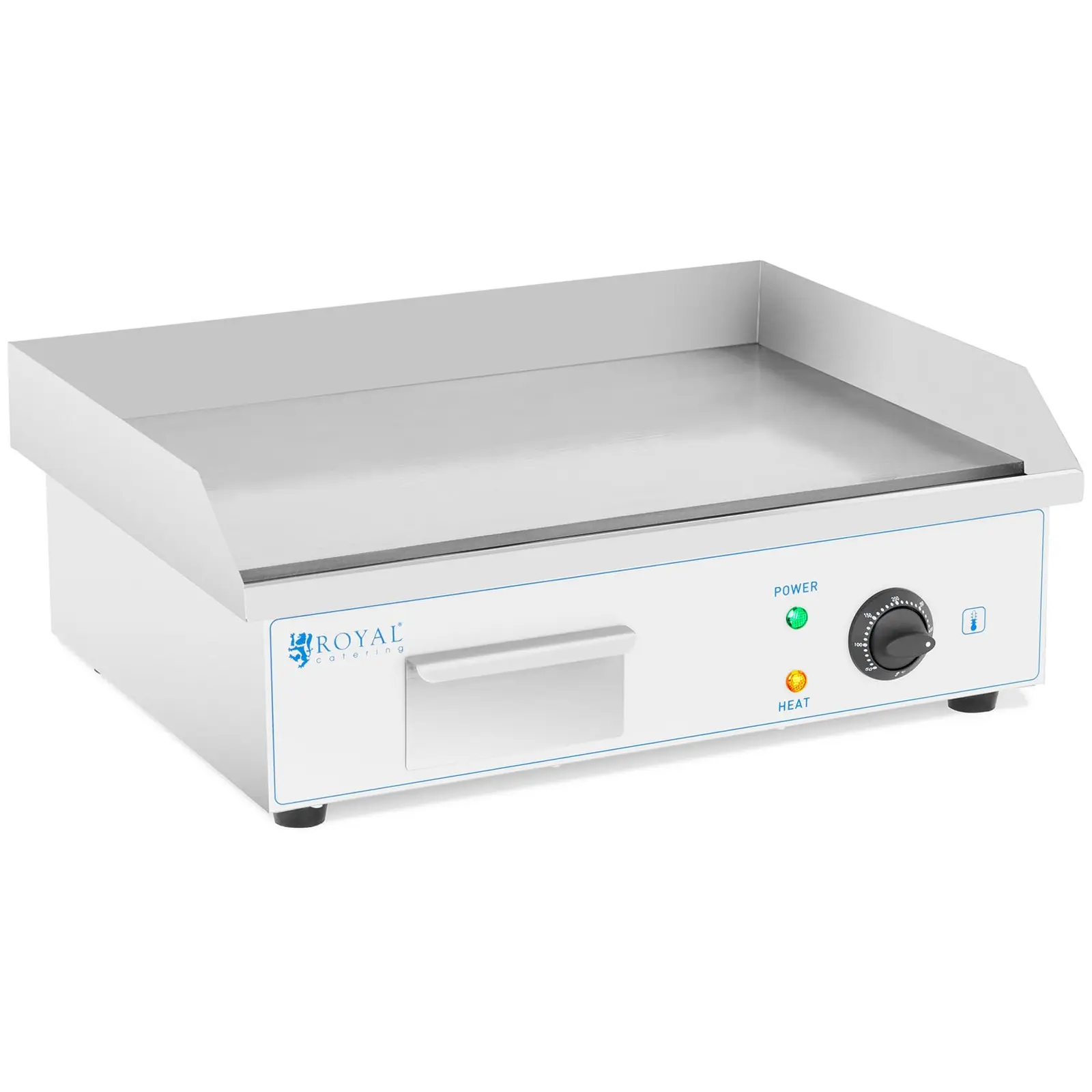 Fry top elettrico - Piastra liscia in acciaio inox - 55 cm - Royal Catering - 3000 W