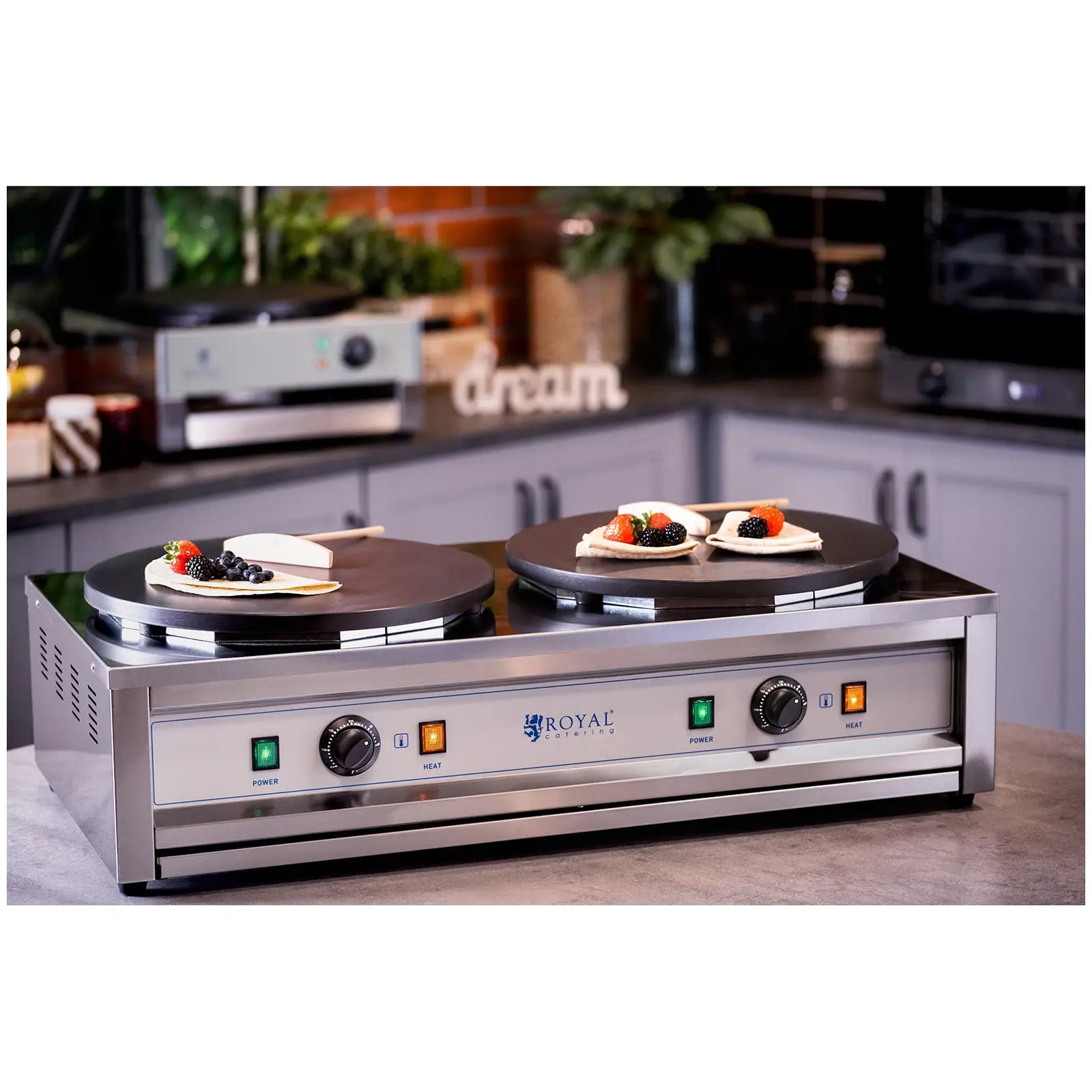 Crêpesmaker - 2 Heizplatten - 2 x 400 mm - 2 x 3.000 W