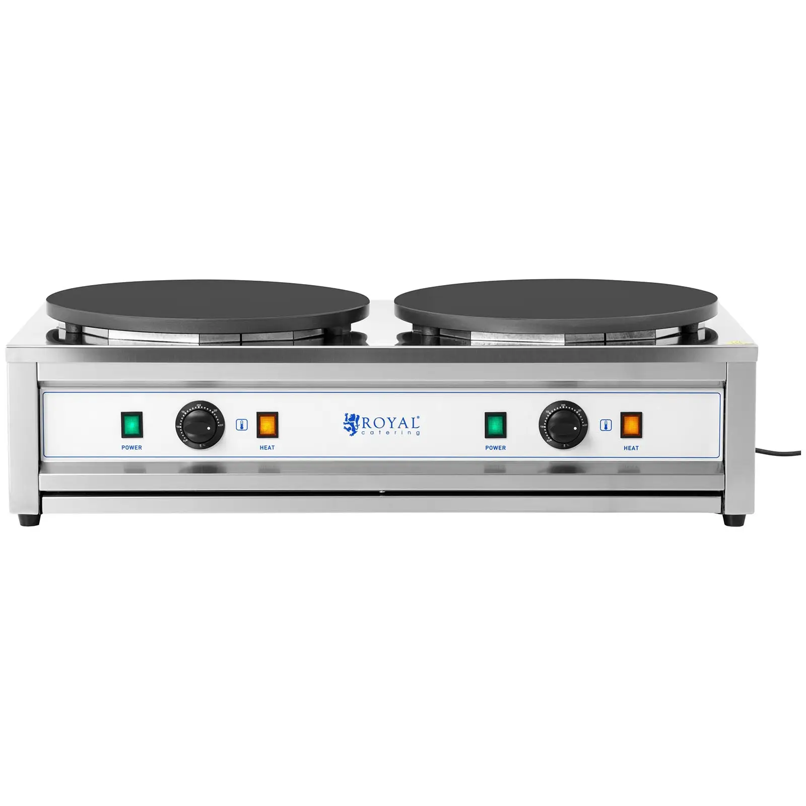 Palačinkovač - 2 plotýnky - 2 x 400 mm - 2 x 3 000 W (Barva: Stříbrná)