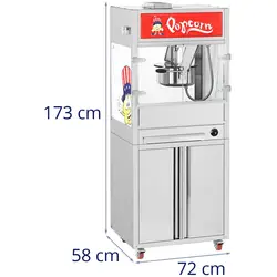 Popcorn Machine - with base cabinet on wheels - Royal Catering - medium