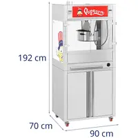 Machine à popcorn - Avec armoire sur roulettes - Royal Catering - Grande