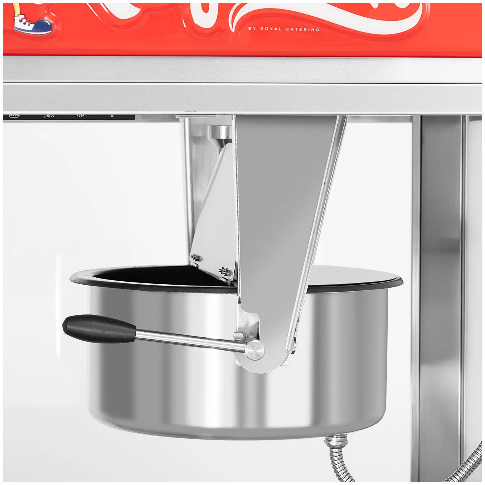 Tweedehands Popcornmachine - met onderkast op wielen - Royal Catering - groot