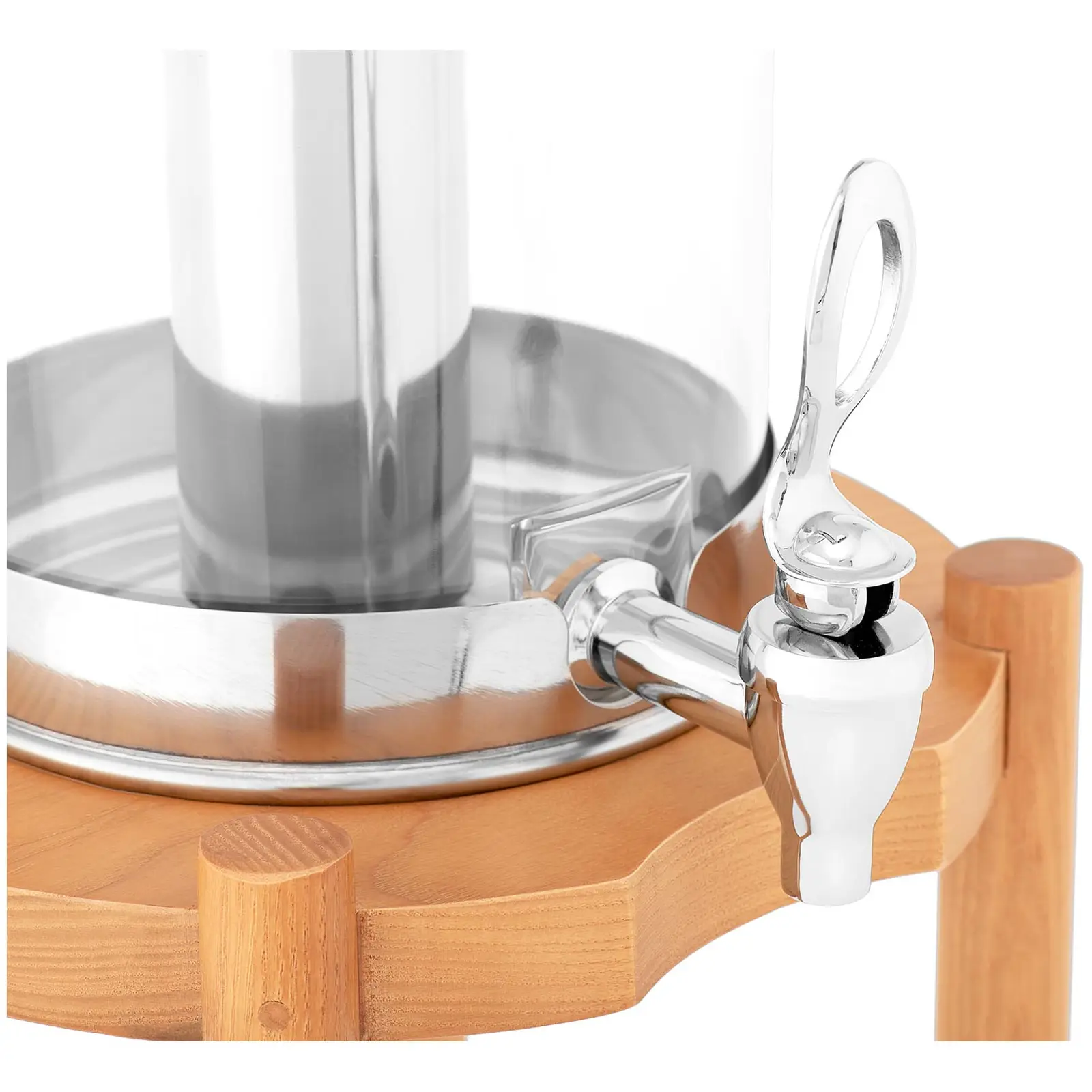 Dispenser bibite con rubinetto - 7 L - Sistema di raffreddamento - Base in legno