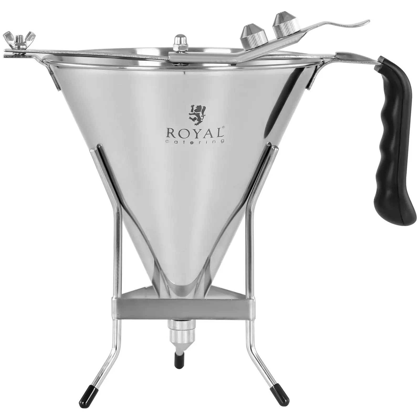Dávkovací trychtýř na omáčky a krémy - 1,8 l - ušlechtilá ocel - ergonomická rukojeť (Rozměry (DxŠxV): 25 x 19 x 29 cm)