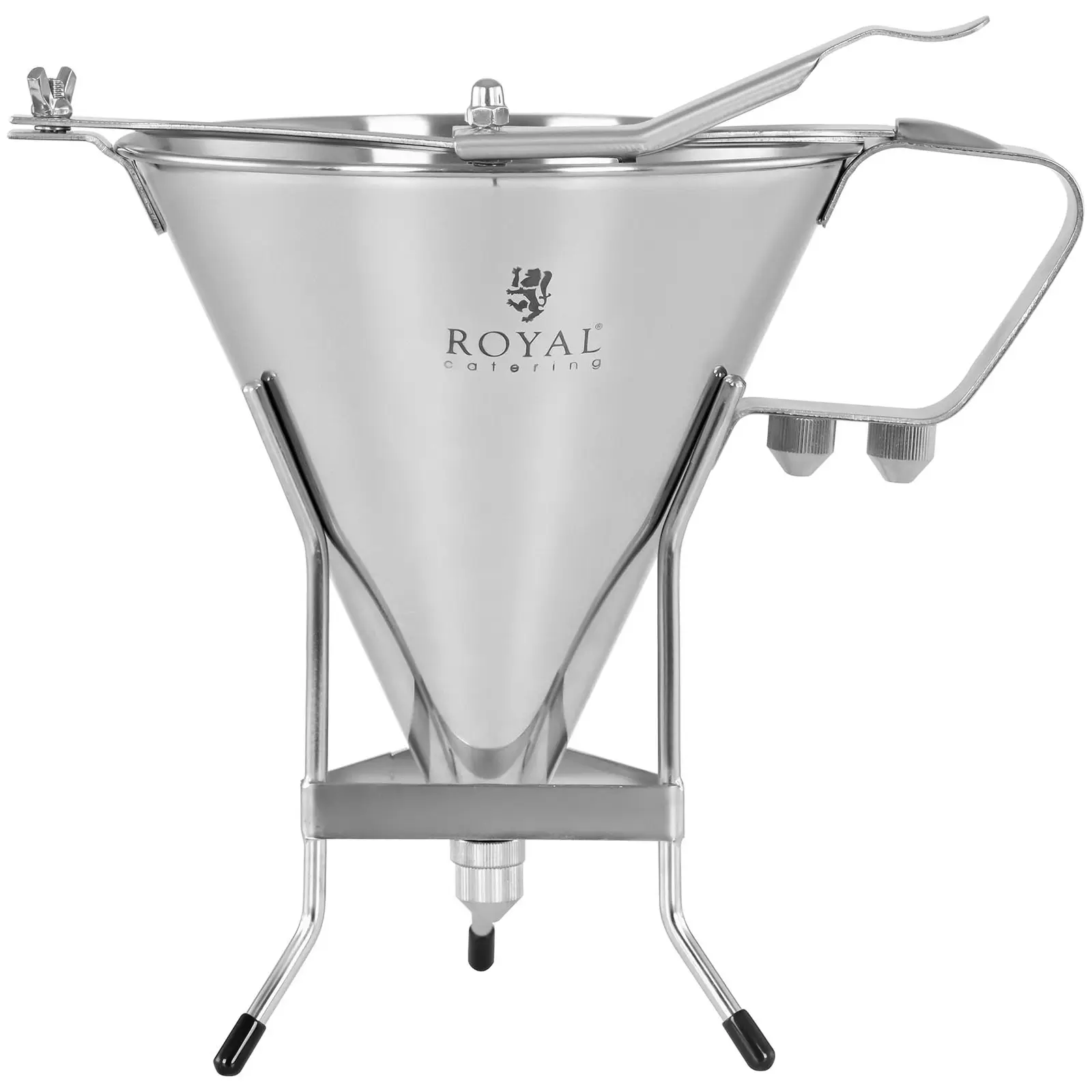 Dávkovací trychtýř na omáčky a krémy - 1,8 l - ušlechtilá ocel - 3 plnicí nástavce (Rozměry (DxŠxV): 25 x 19 x 26 cm)