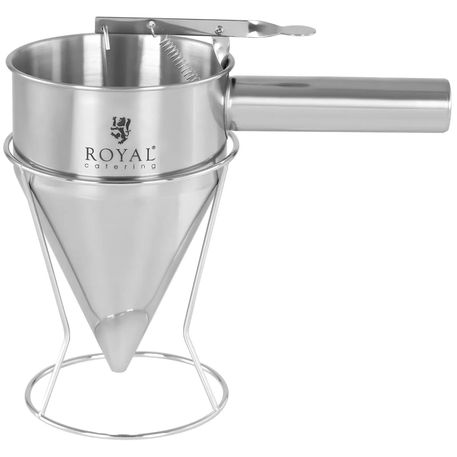 Dávkovací trychtýř na omáčky a krémy - 1,2 l - ušlechtilá ocel - velikost otvoru 8 mm (Rozměry (DxŠxV): 25.5 x 13 x 15 cm)