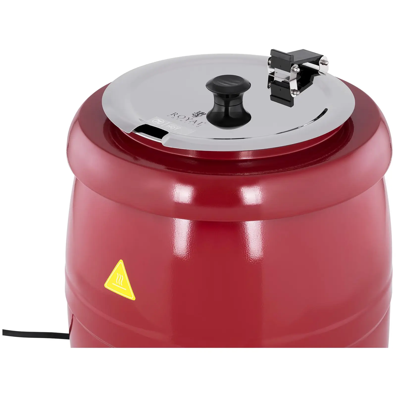 Soepketel - 10 L - stal - rood gecoat (Kleur: Rood)