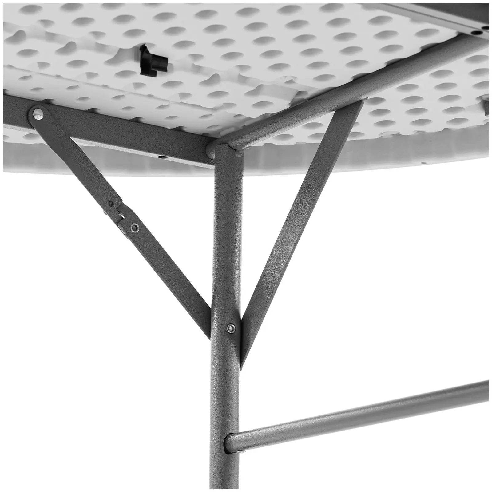 Okrúhly skladací stôl - Ø 1200 x 740 mm - 150 kg - dnu/vonku - biely