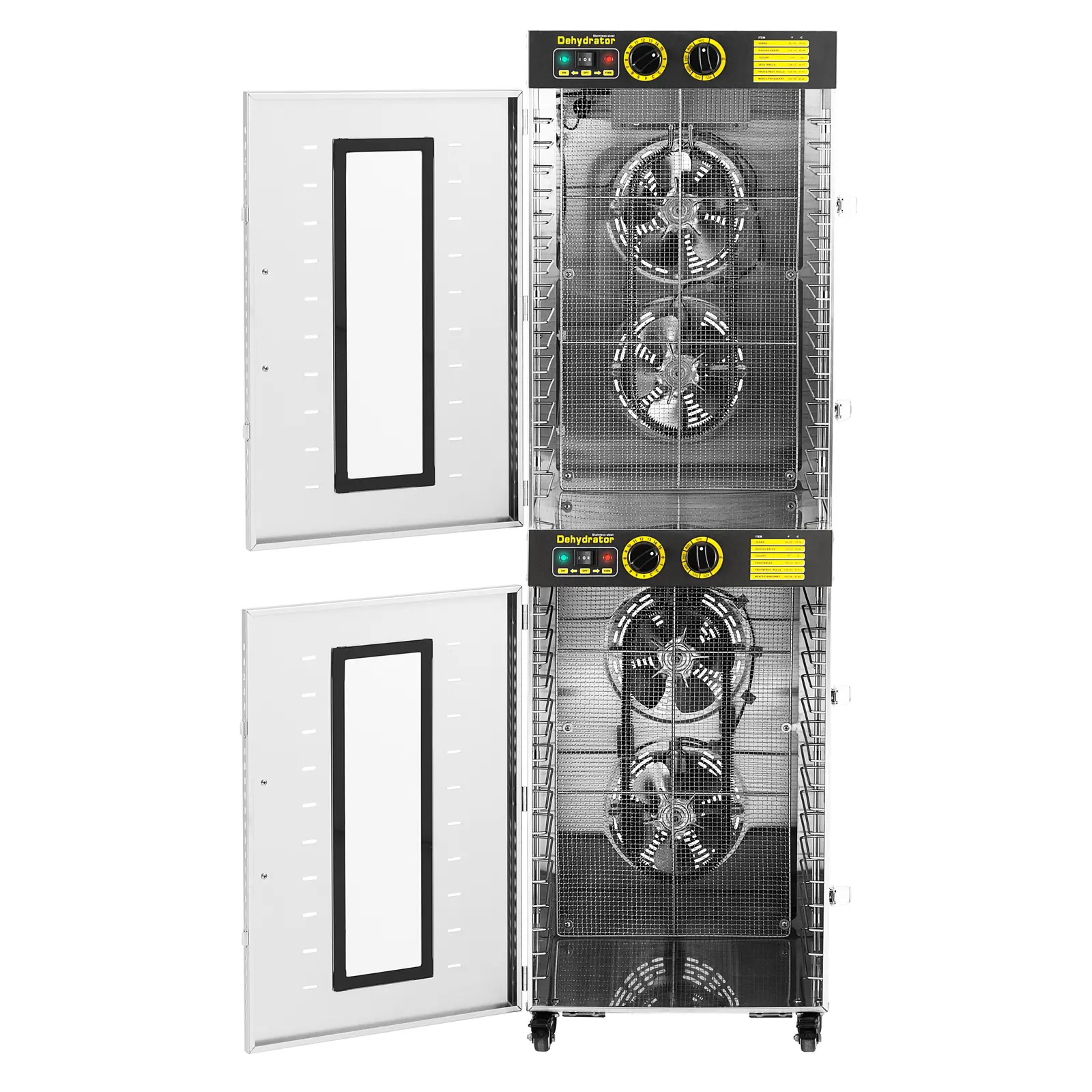Desidratador de alimentos - 3150 W - Royal Catering - 32 grelhas - 2 compartimentos (Temporizador - intervalo de tempo: 0 - 15 h)