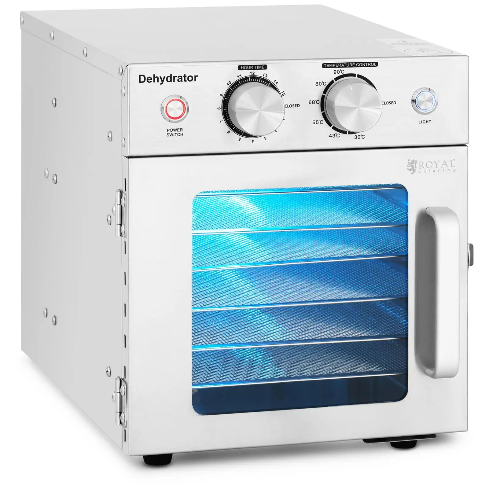 Maisto džiovyklė - 500 W - „Royal Catering“ - 6 padėklai