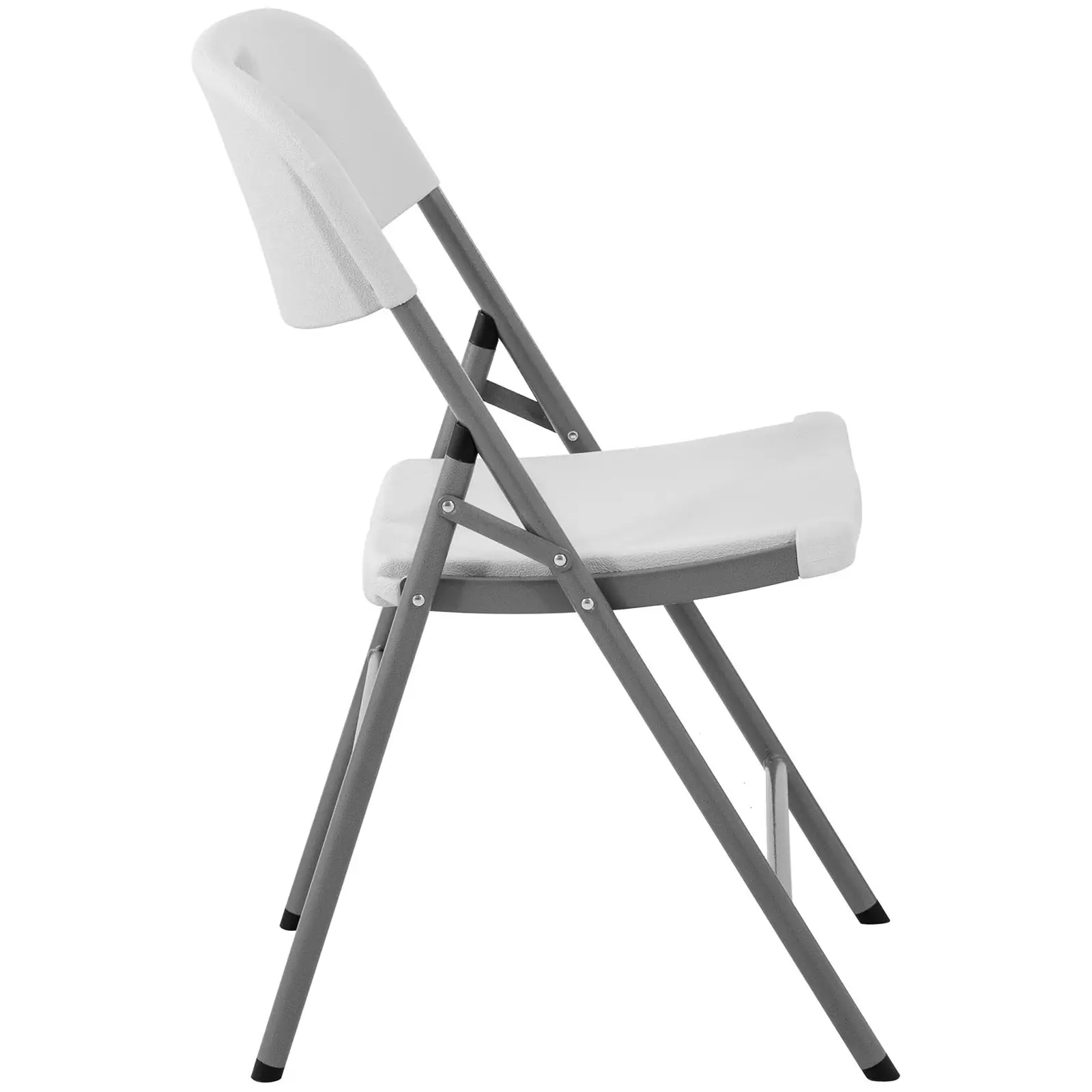 Sedia pieghevole - 180 kg - Royal Catering - Seduta: 40 x 38 cm - Bianco (Colore: Bianco)