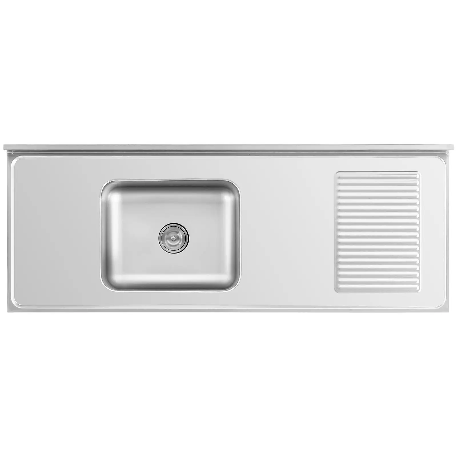 Plonge inox sur meuble - 1 bac - Royal Catering - Acier inoxydable - 500 x 400 x 240 mm