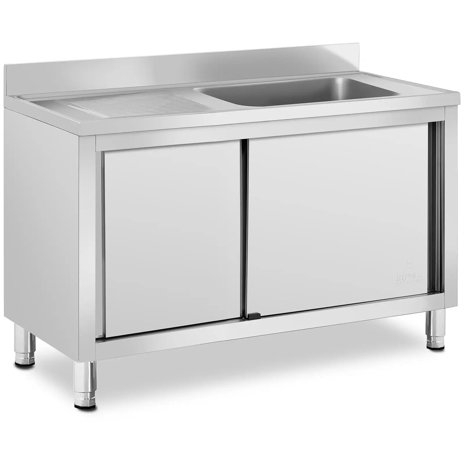 Szafka ze zlewem - 1 komora - Royal Catering - stal nierdzewna - 500 x 400 x 260 mm