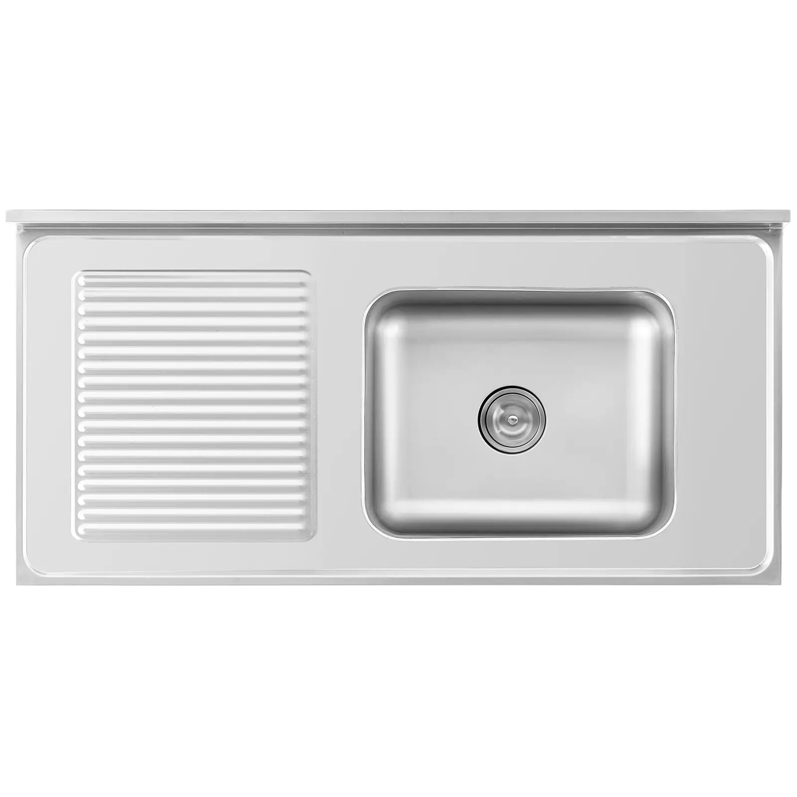 Plonge inox sur meuble - 1 bac - Royal Catering - Acier inoxydable - 500 x 400 x 260 mm (Matériau(x): Acier inoxydable)
