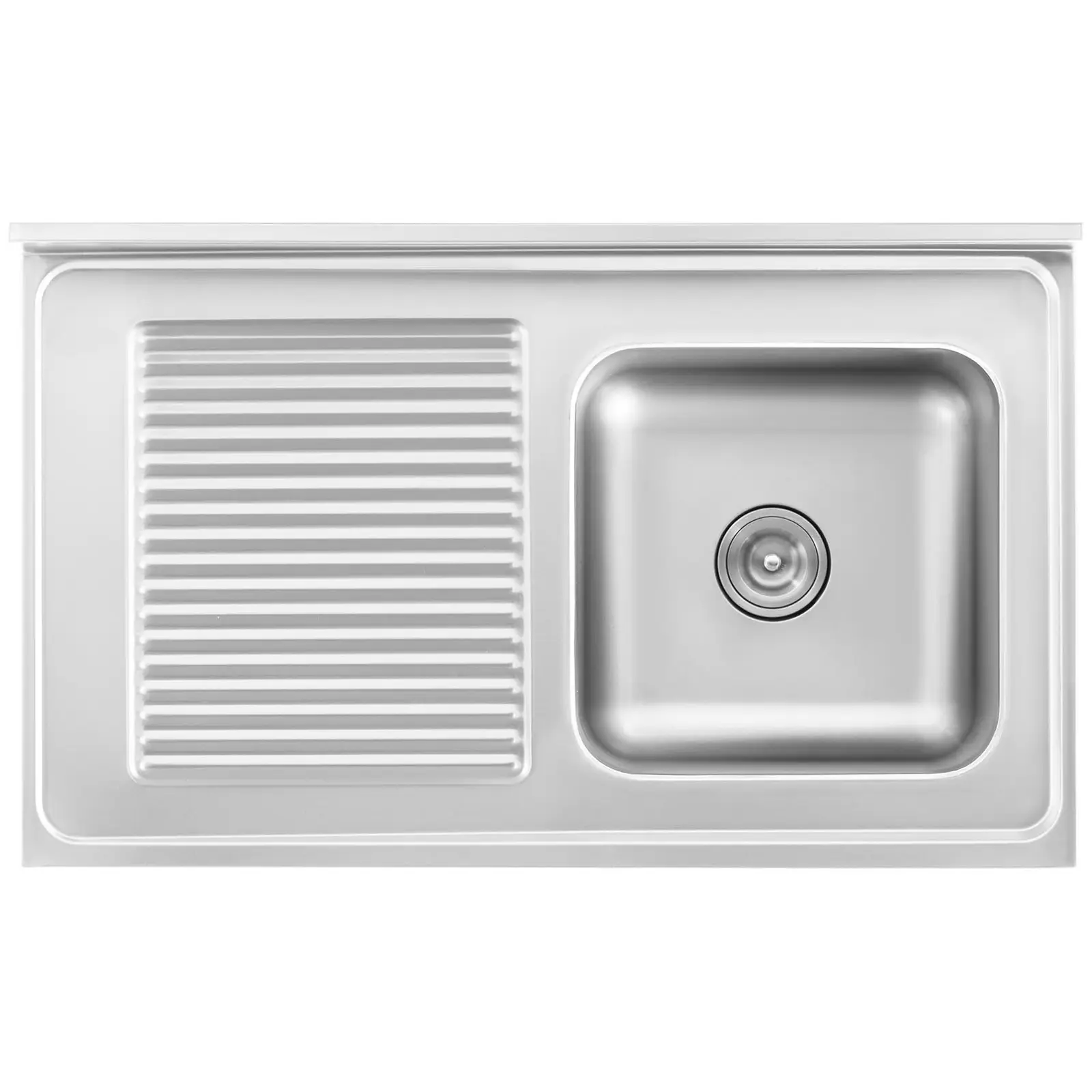 Plonge inox sur meuble - 1 bac - Royal Catering - Acier inoxydable - 400 x 400 x 240 mm