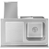 Кухненска мивка за търговски цели - 1 мивка - Royal Catering - Неръждаема стомана - 400 x 400 x 300 мм