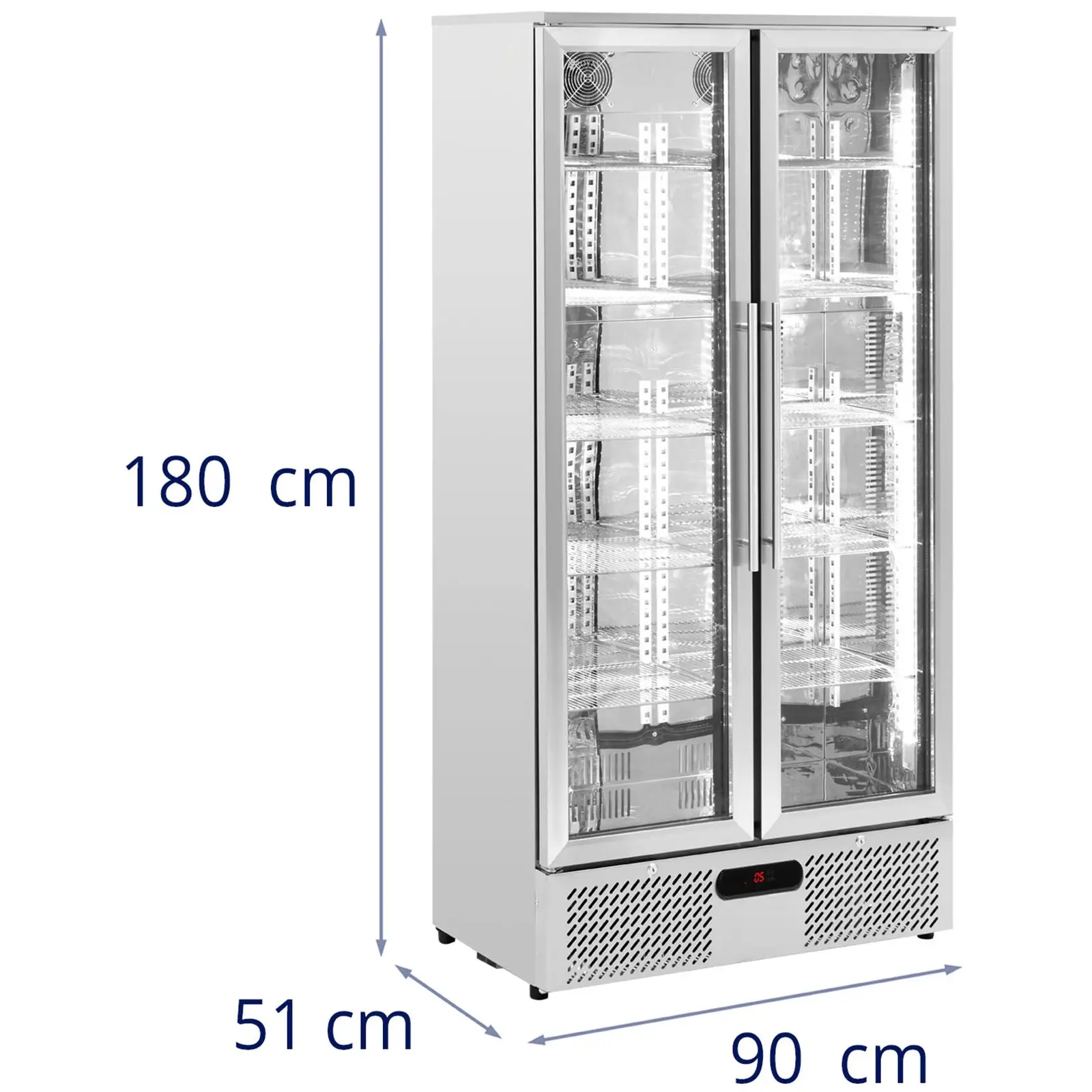 Chladnička na nápoje - 458 l - Royal Catering - Ušlechtilá ocel (Počet vložek: 10 Pc)