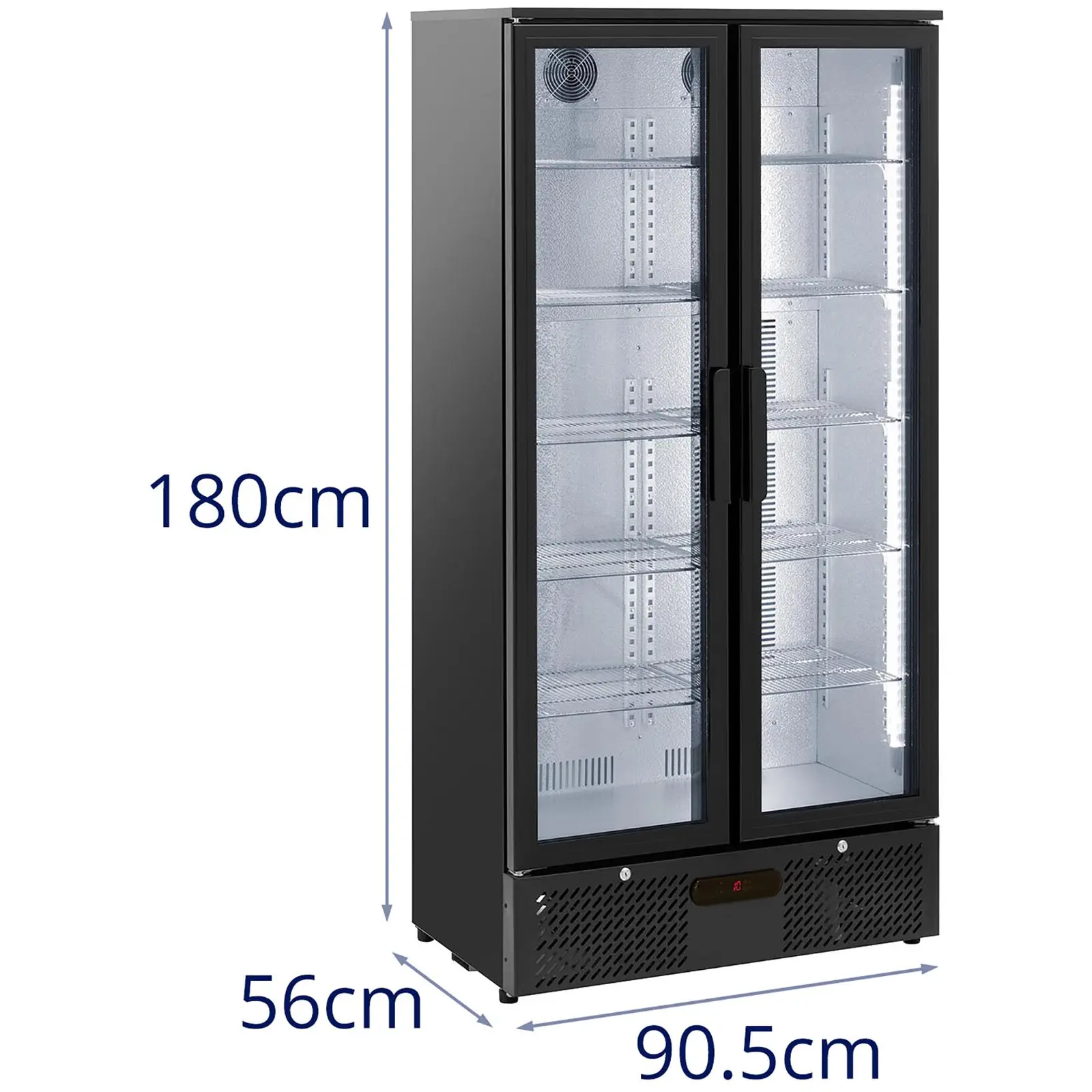 Frigo à boissons - 458 l - Royal Catering - Acier peint par poudrage, noir