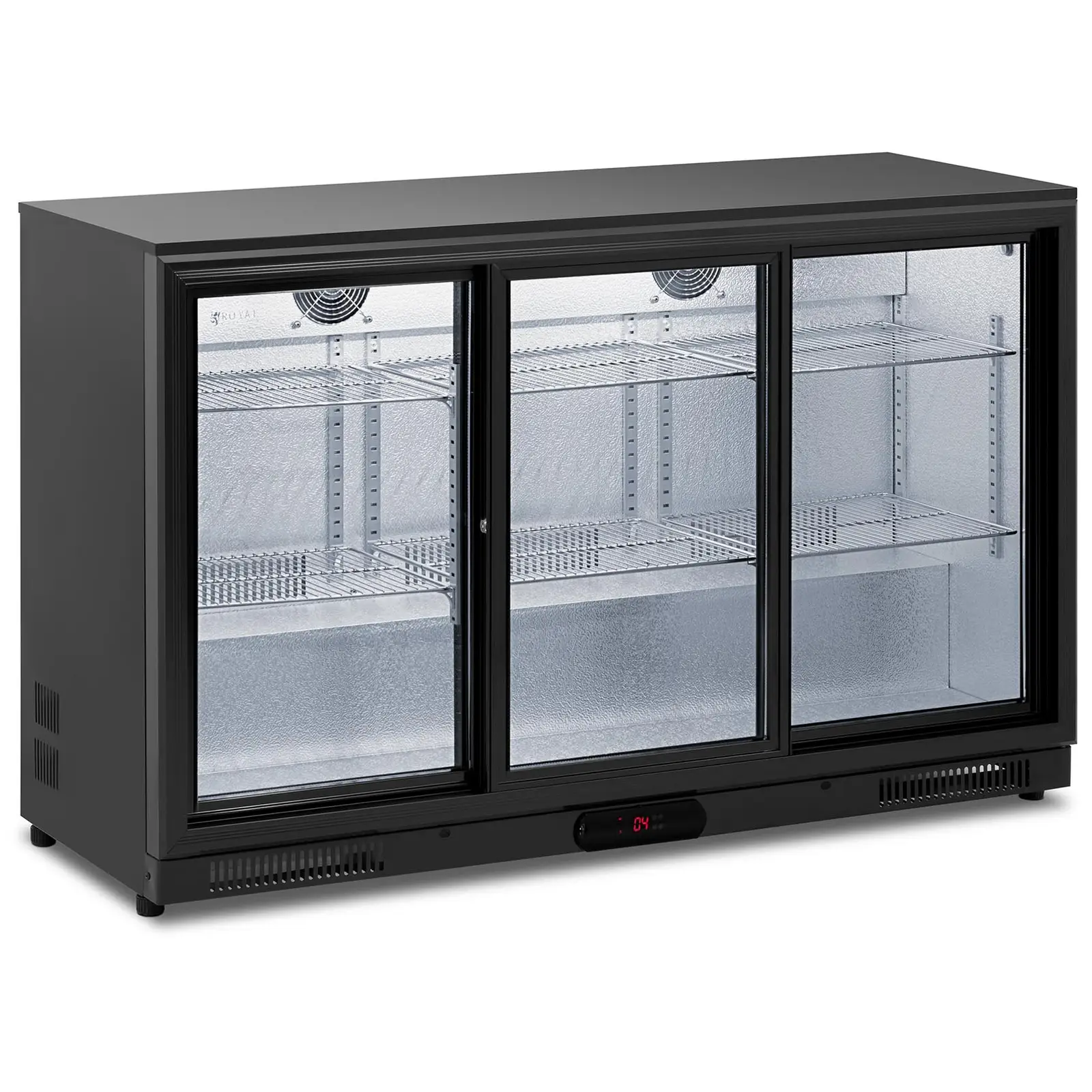 Vetrina frigo per bibite - 318 l - Royal Catering - Nera, acciaio verniciato a polvere