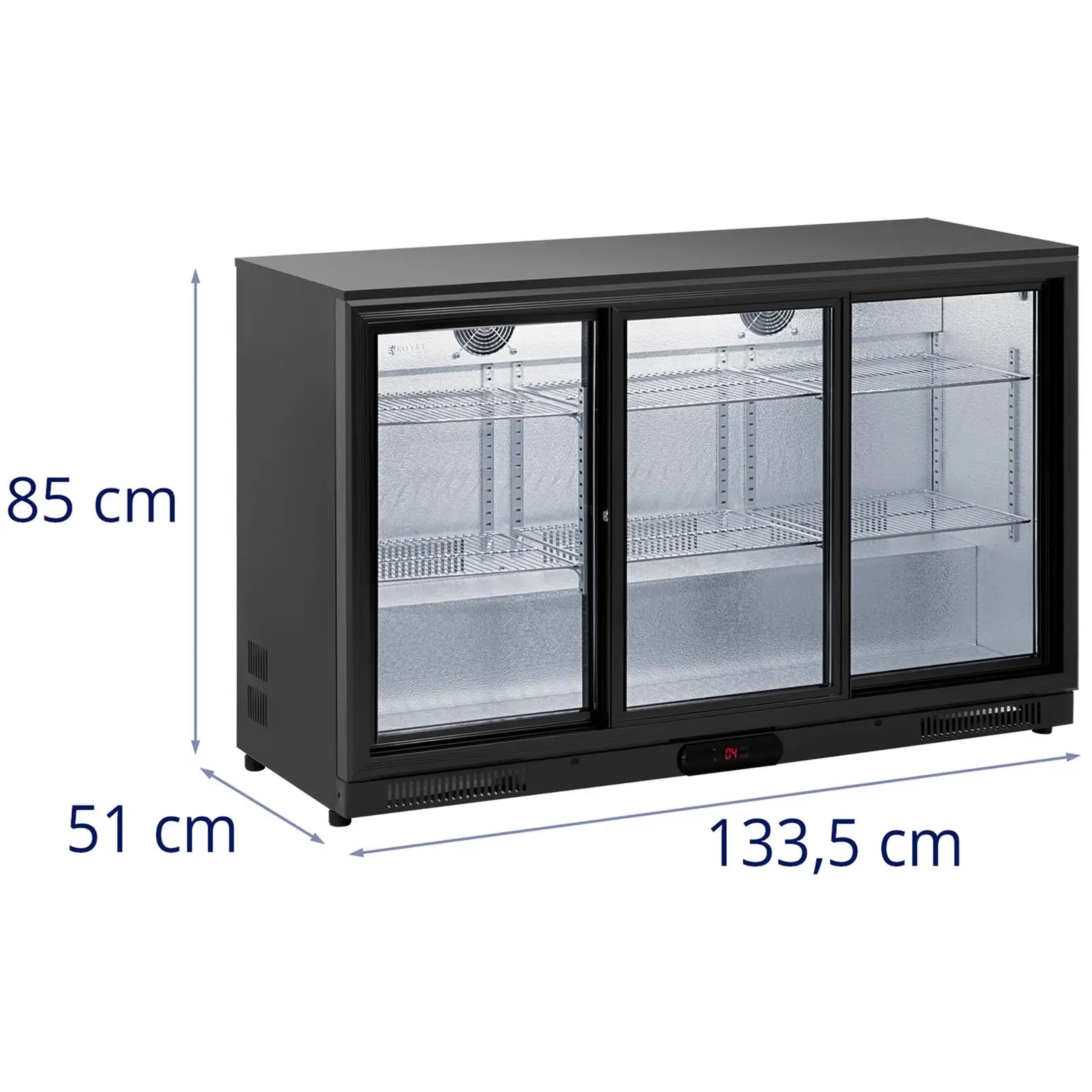 Vetrina frigo per bibite - 318 l - Royal Catering - Nera, acciaio verniciato a polvere