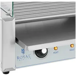 pølsegrill - 7 varmestaver - glasskjerm - Royal Catering - rustfritt stål
